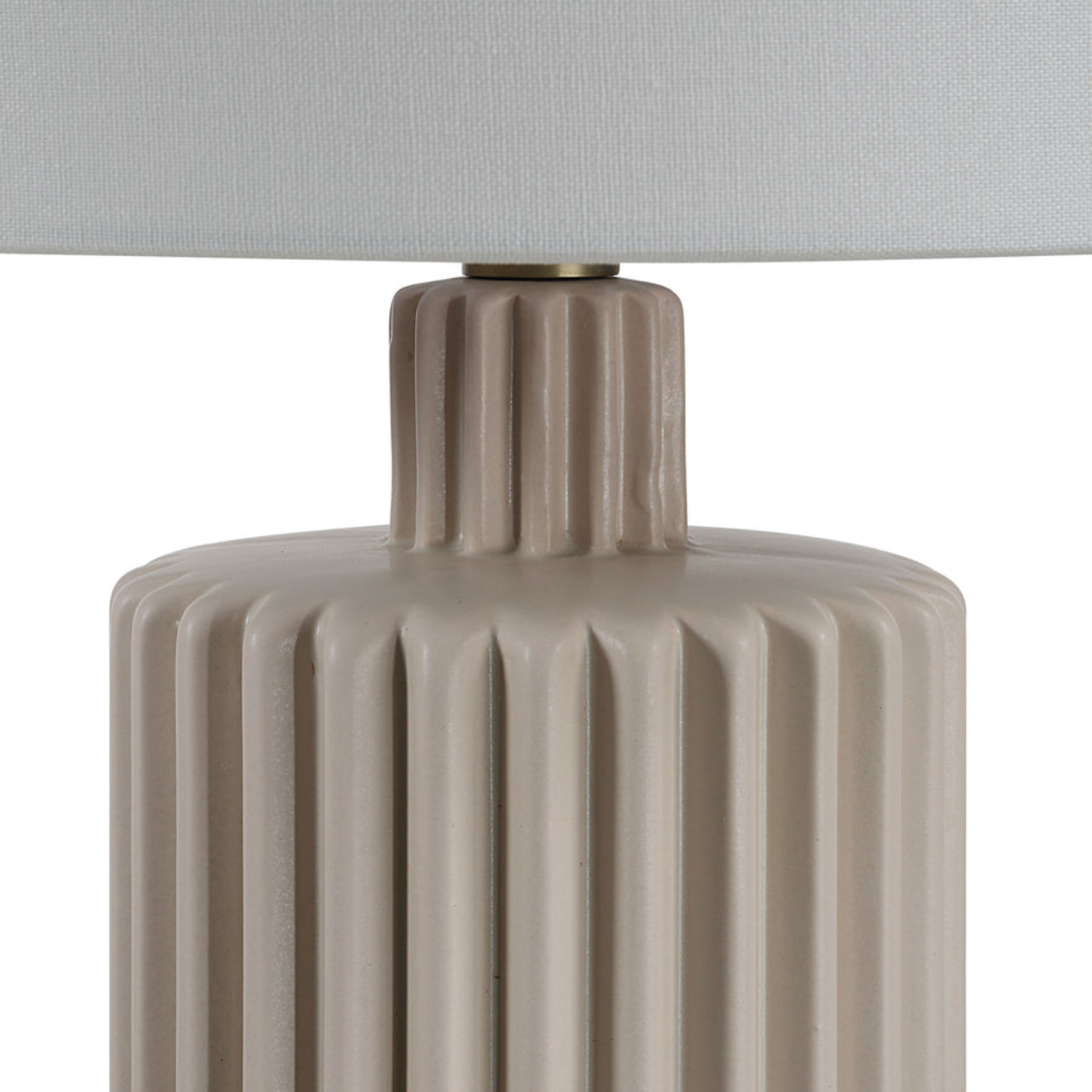 Fluted Ceramic Table Lamp- Glazed Beige