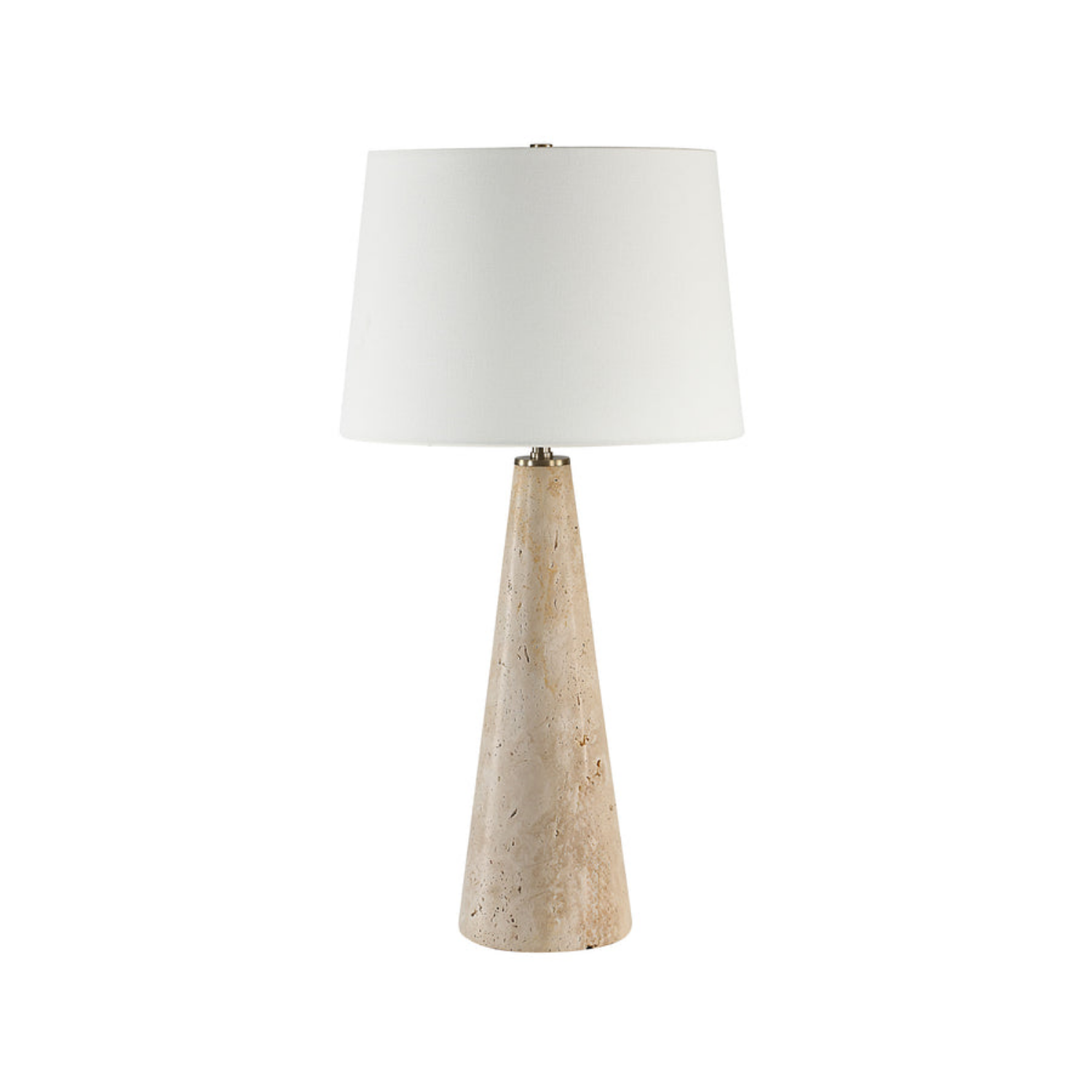 Luna Travertine Table Lamp- Travertine/Natural