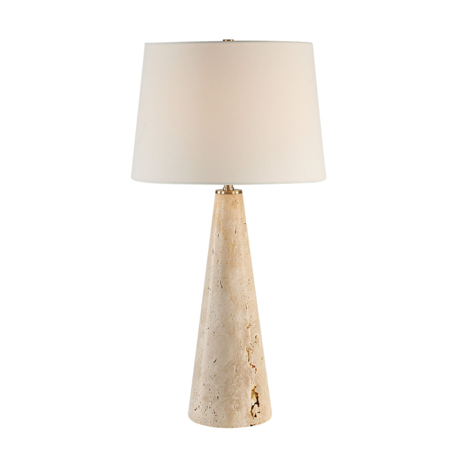 Luna Travertine Table Lamp- Travertine/Natural