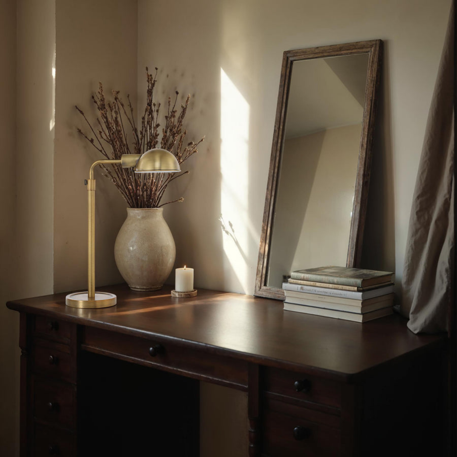 Archive Adjustable Table Lamp- Dark Antique/Brushed Brass