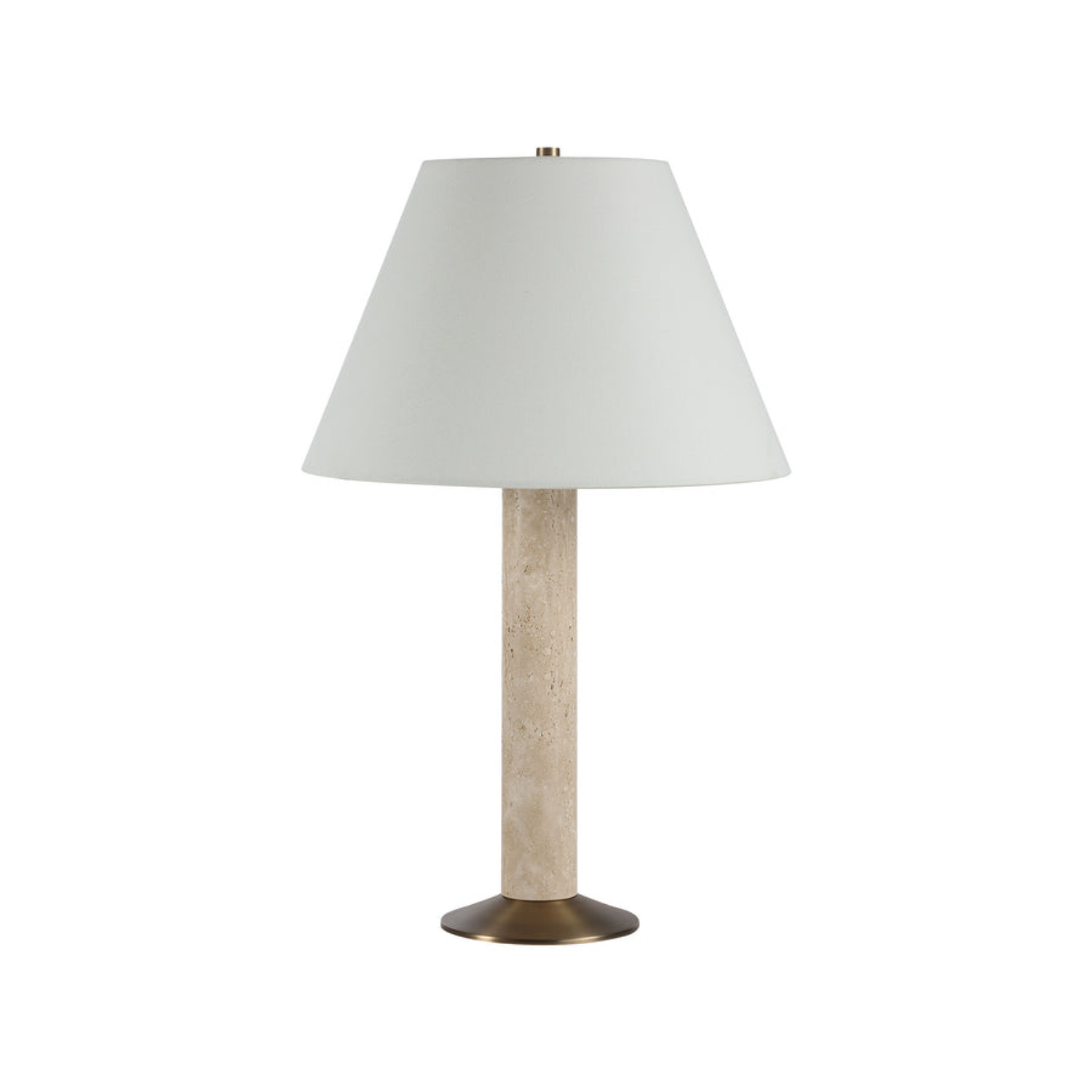 Willow Travertine Table Lamp- Antique Brushed Brass