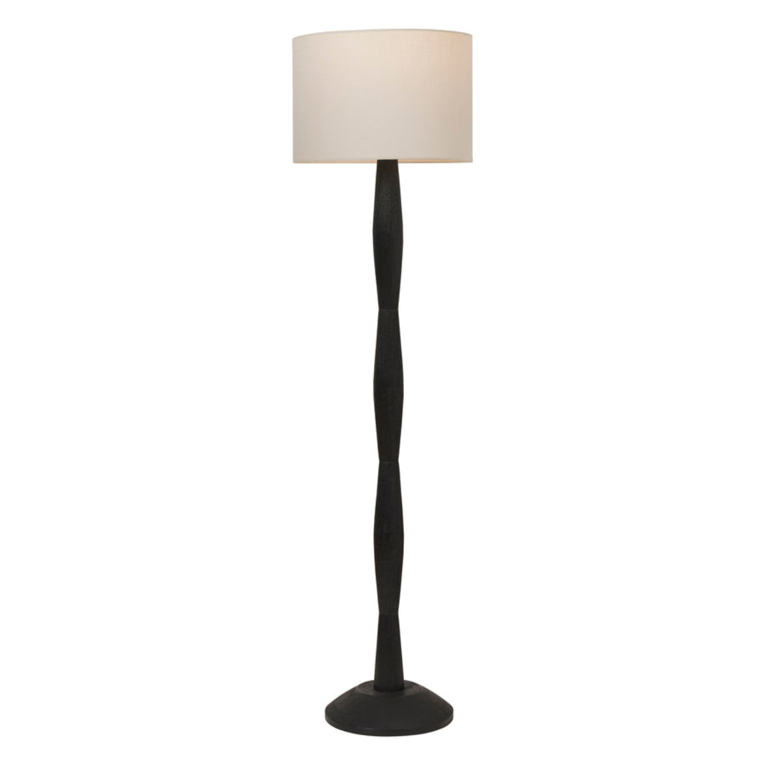 Twist Wood Floor Lamp- Matte Black