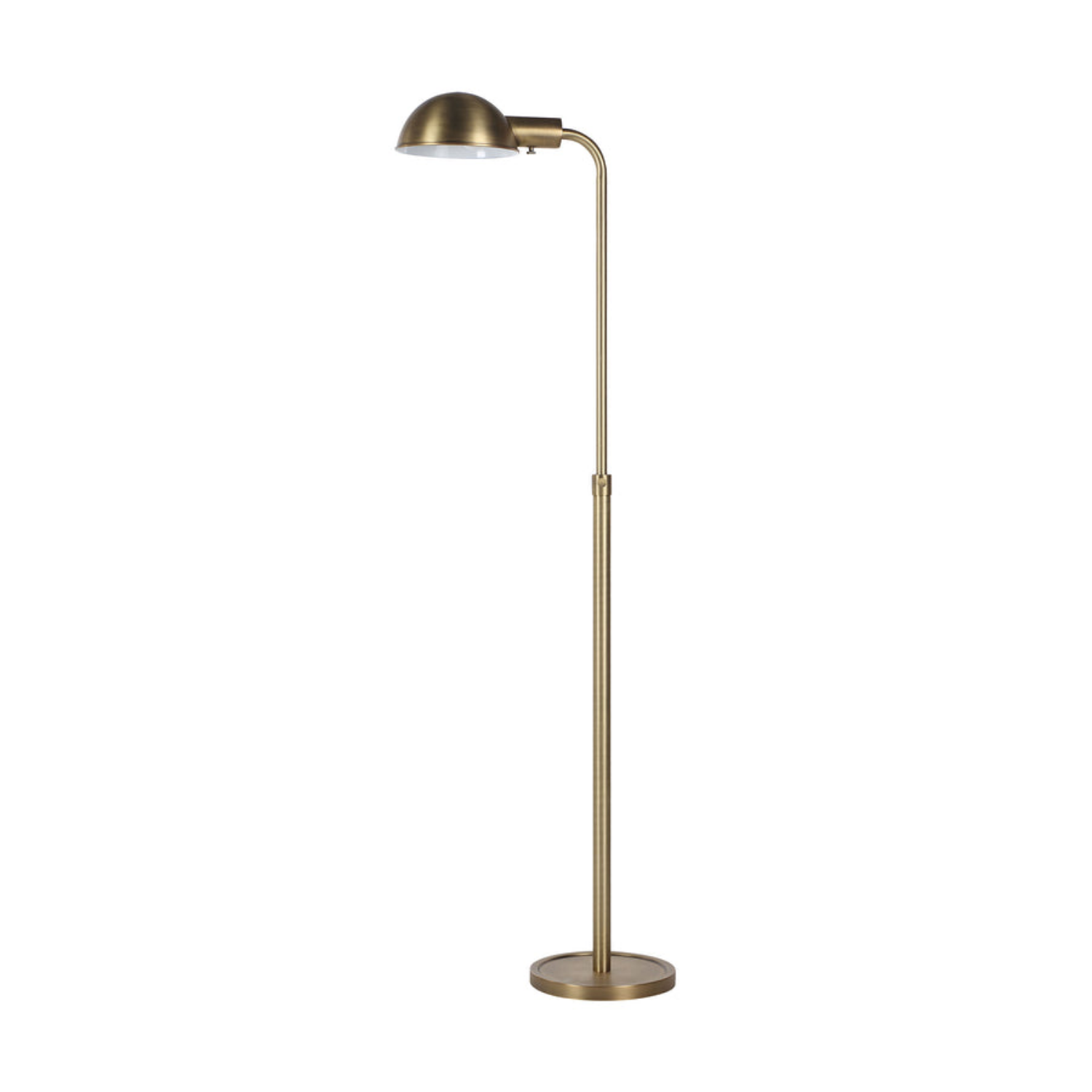 Classic Adjustable Iron Floor Lamp- Dark Antique/Brushed Brass
