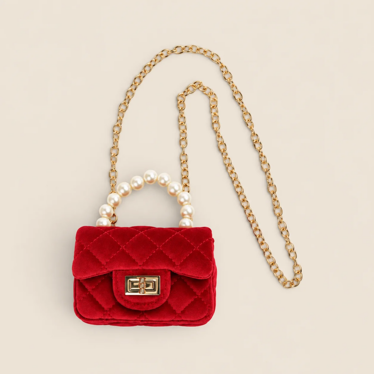 Kids Sugarplum Velvet Red Crossbody Purse