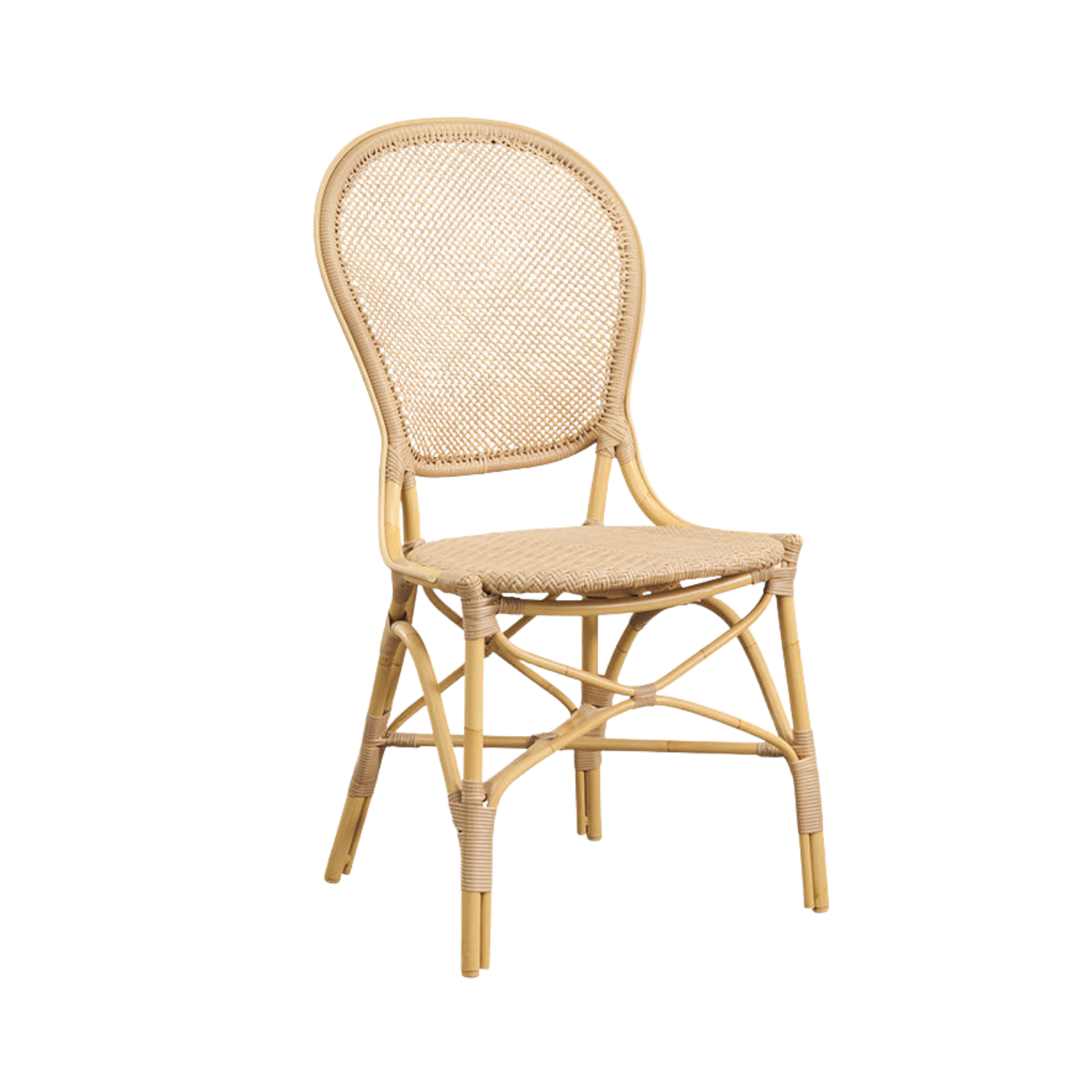 Florence Alu-Rattan Dining Side Chair w/ Cushion