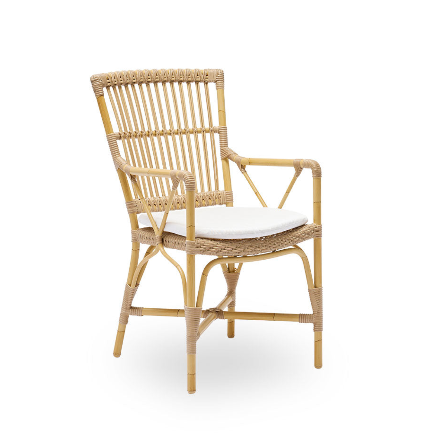 Venice Alu-Rattan Dining Arm Chair w/ Cushion