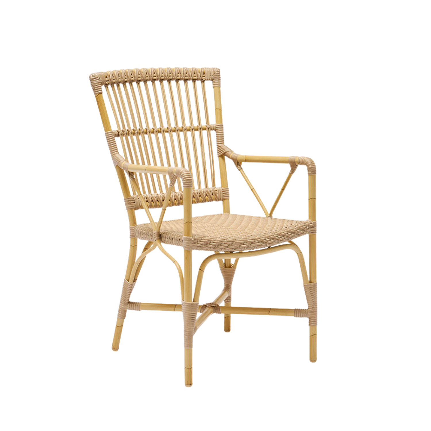 Venice Alu-Rattan Dining Arm Chair w/ Cushion