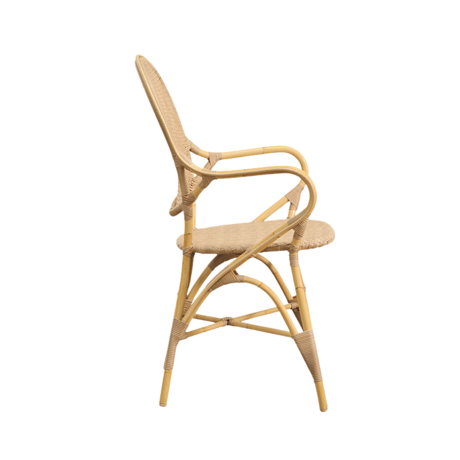 Florence Alu-Rattan Dining Arm Chair w/ Cushion
