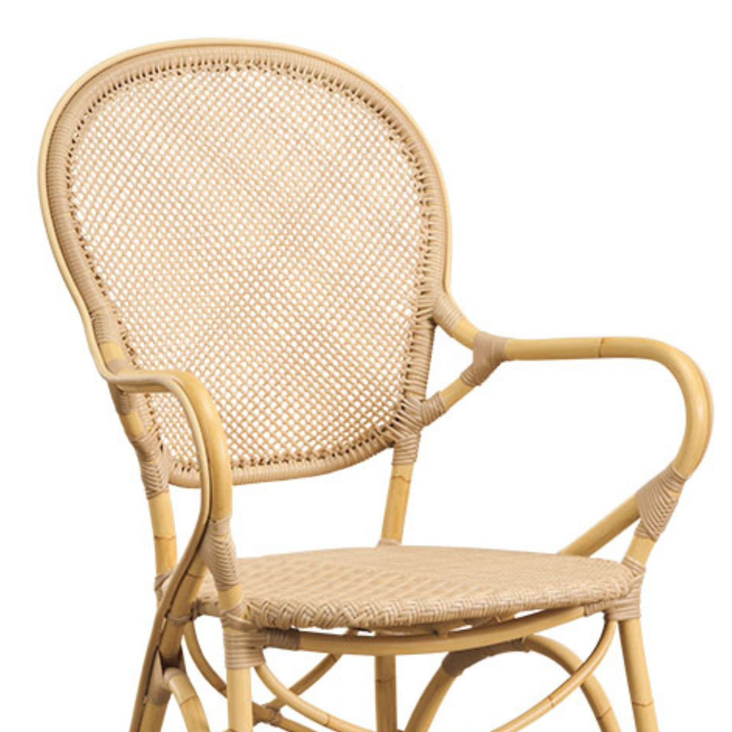 Florence Alu-Rattan Dining Side Chair w/ Cushion