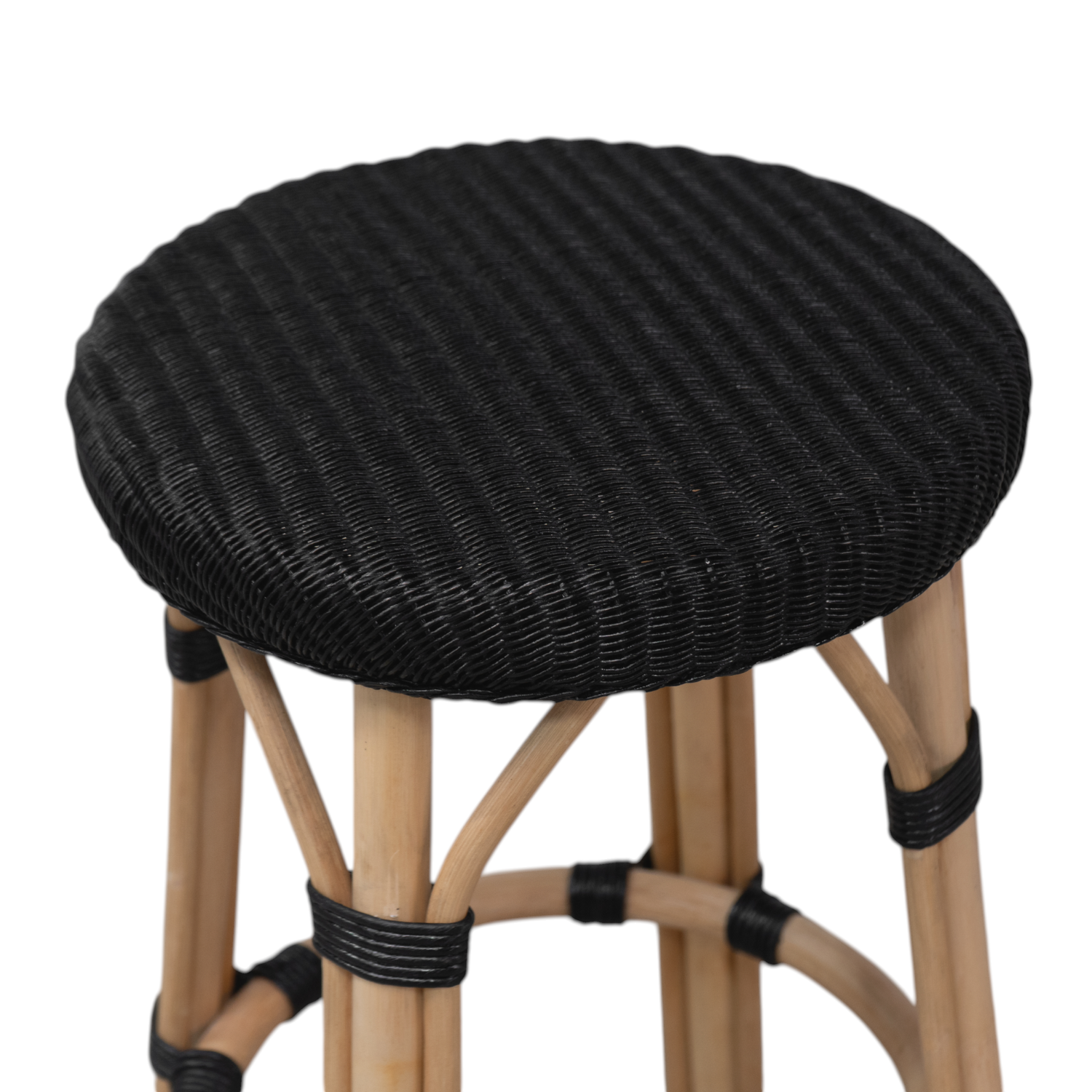 Portland Rattan Loom Counter Stool - Black