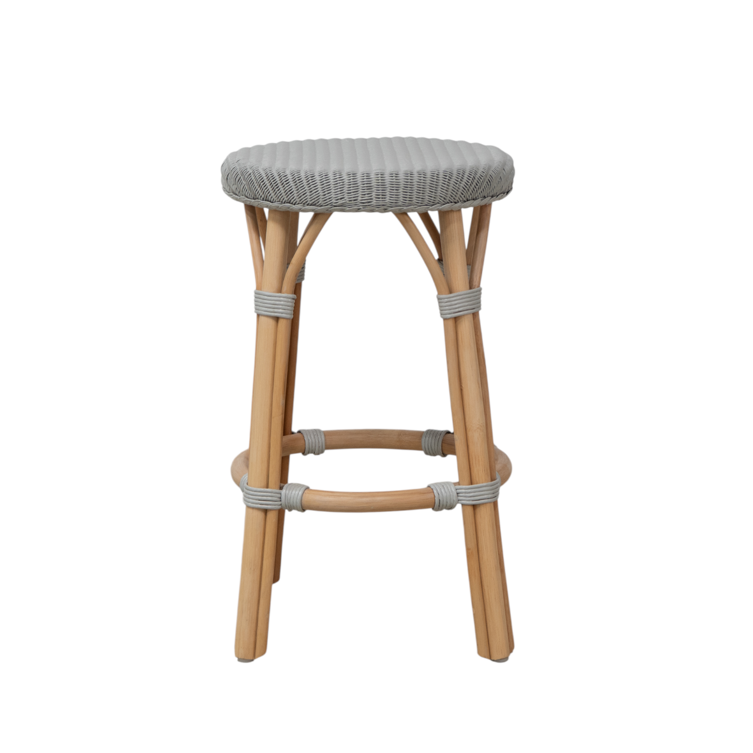 Portland Rattan Loom Counter Stool - Light Grey