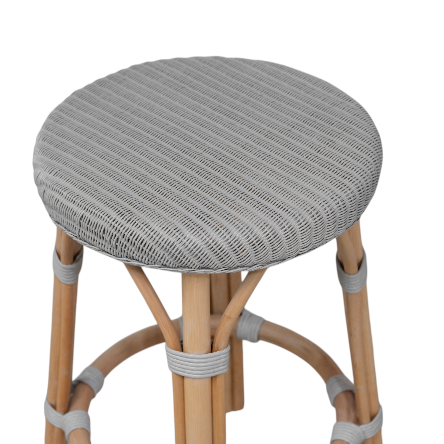 Portland Rattan Loom Counter Stool - Light Grey