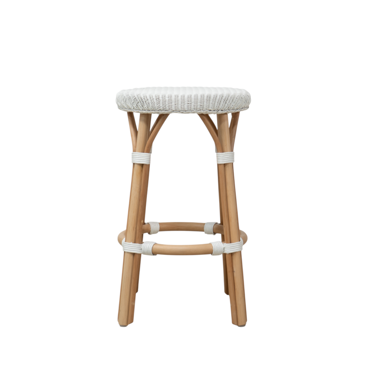 Portland Rattan Loom Counter Stool - White