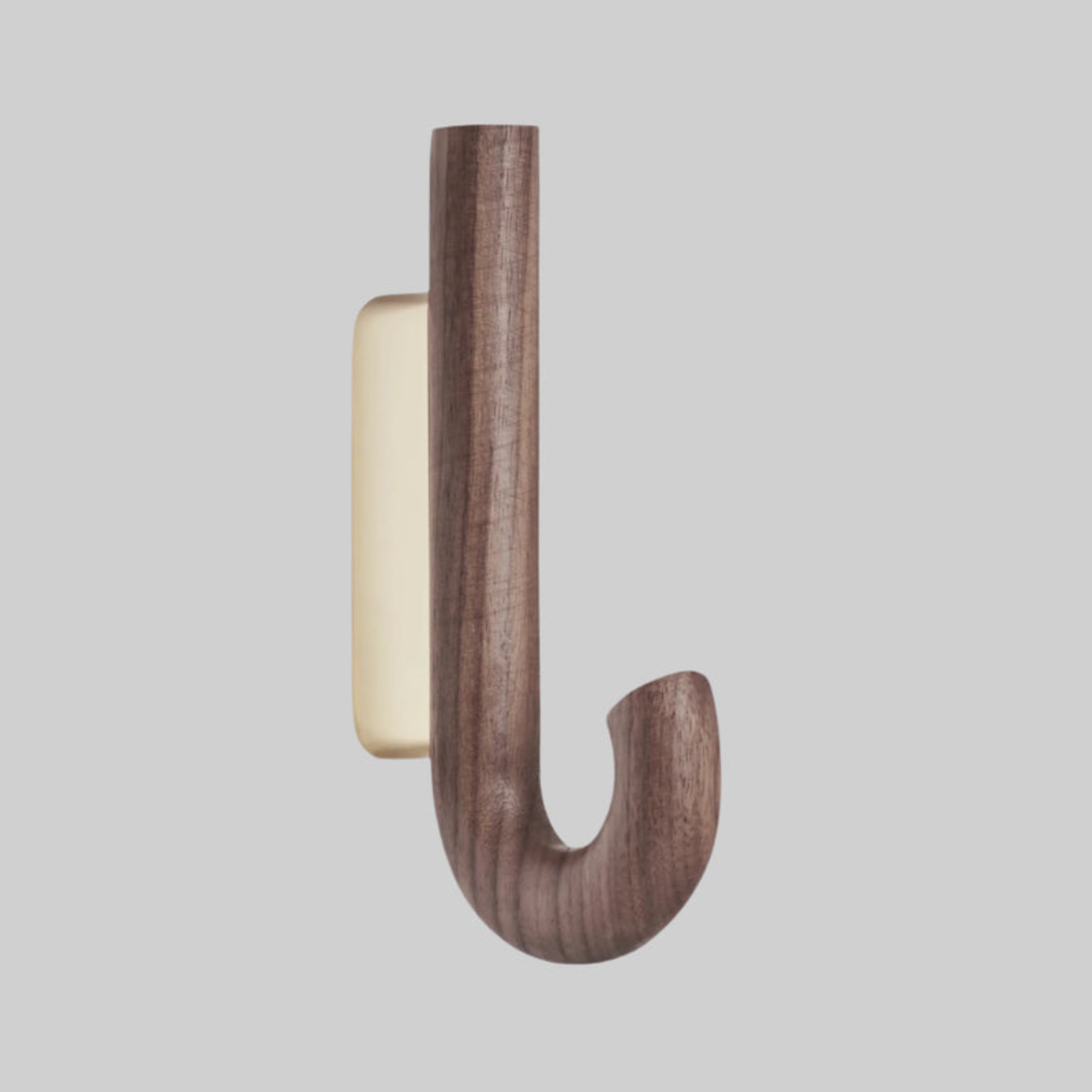 J Curve Walnut/Brass Wall Hook - Mini