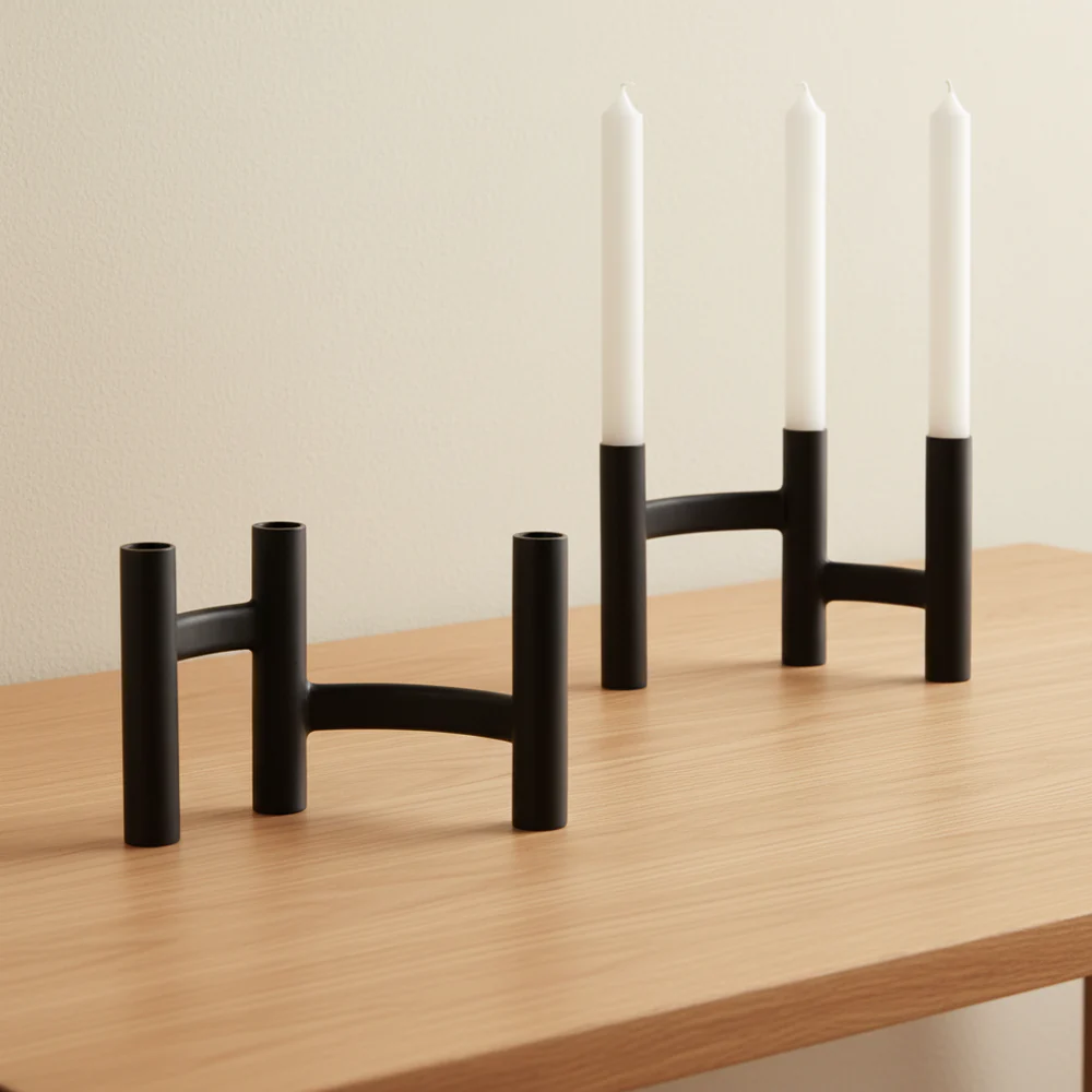 Nordic Black Monarch Candle Holder