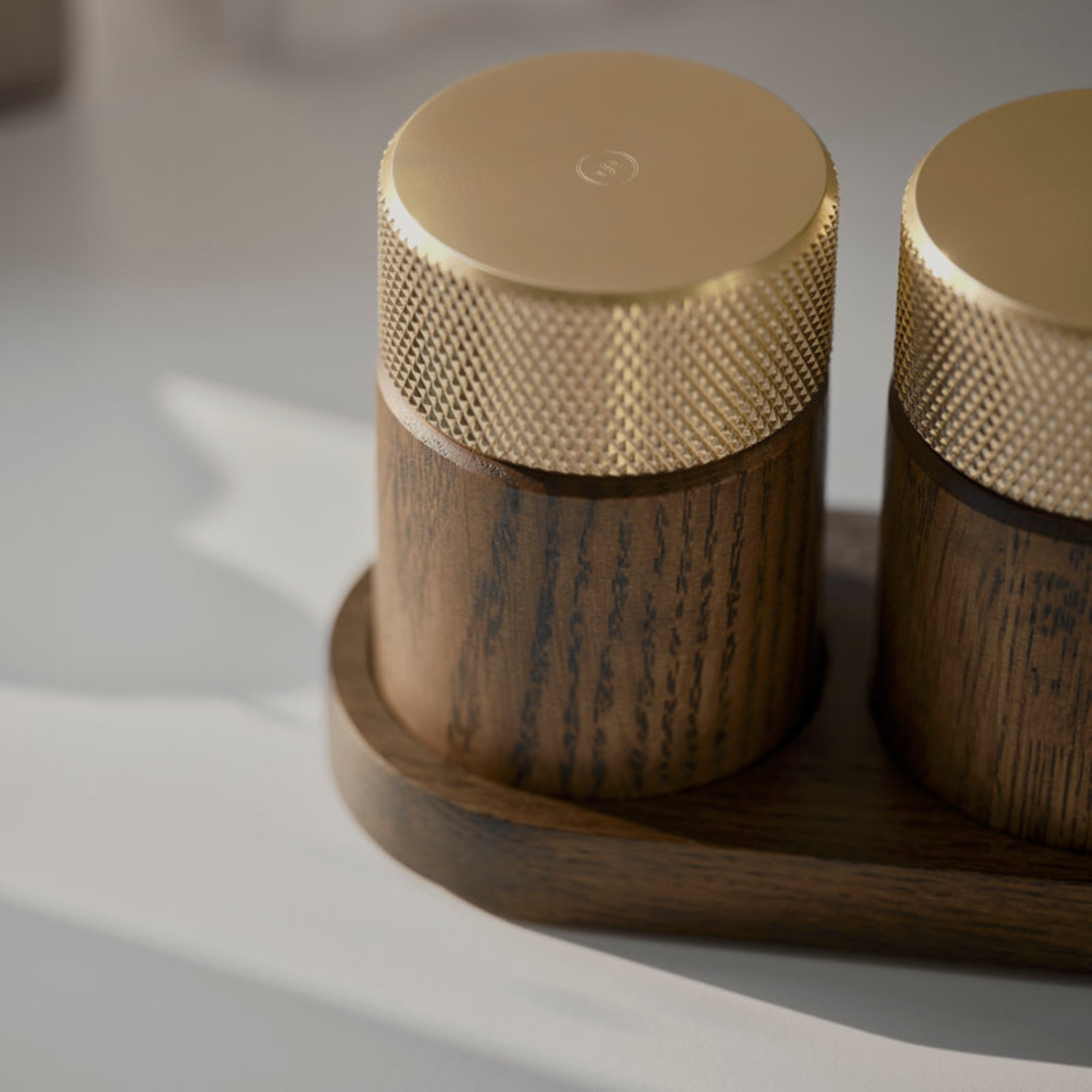 Ash/Brass Salt & Pepper Mill (Set of 2)