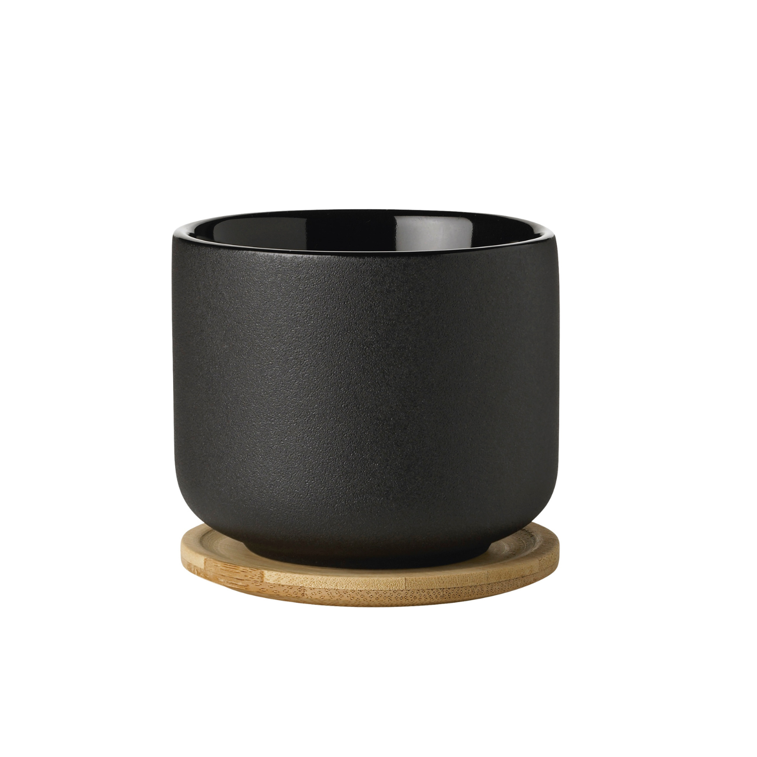 Nordic Matte Black 7oz Stoneware Mug w/ Coaster