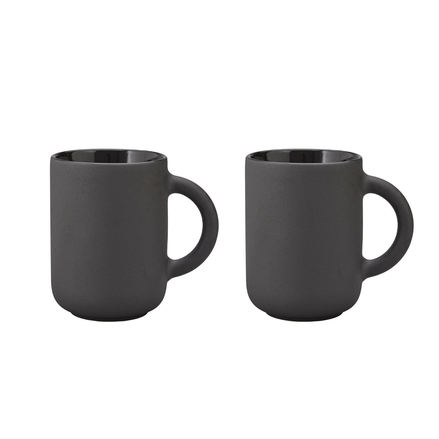 Nordic Matte Black 12oz Stoneware Mug - Set of 2