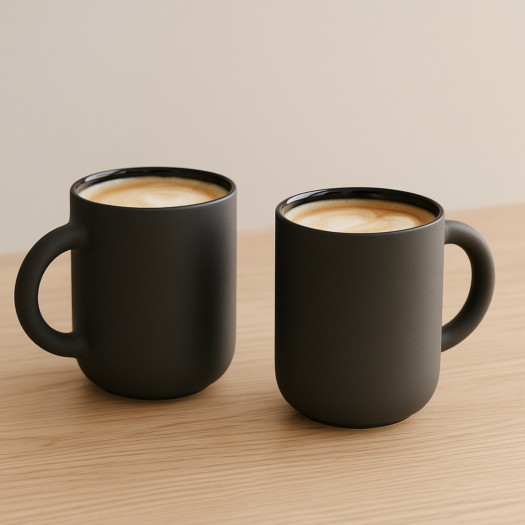 Nordic Matte Black 12oz Stoneware Mug - Set of 2