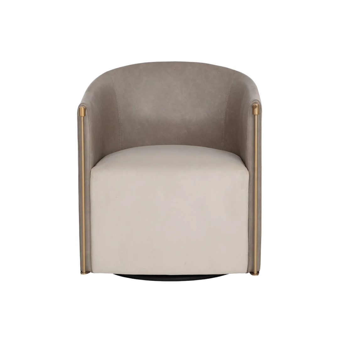 Ellington Swivel Lounge Chair - Meg Taupe/Ivanhoe Mineral