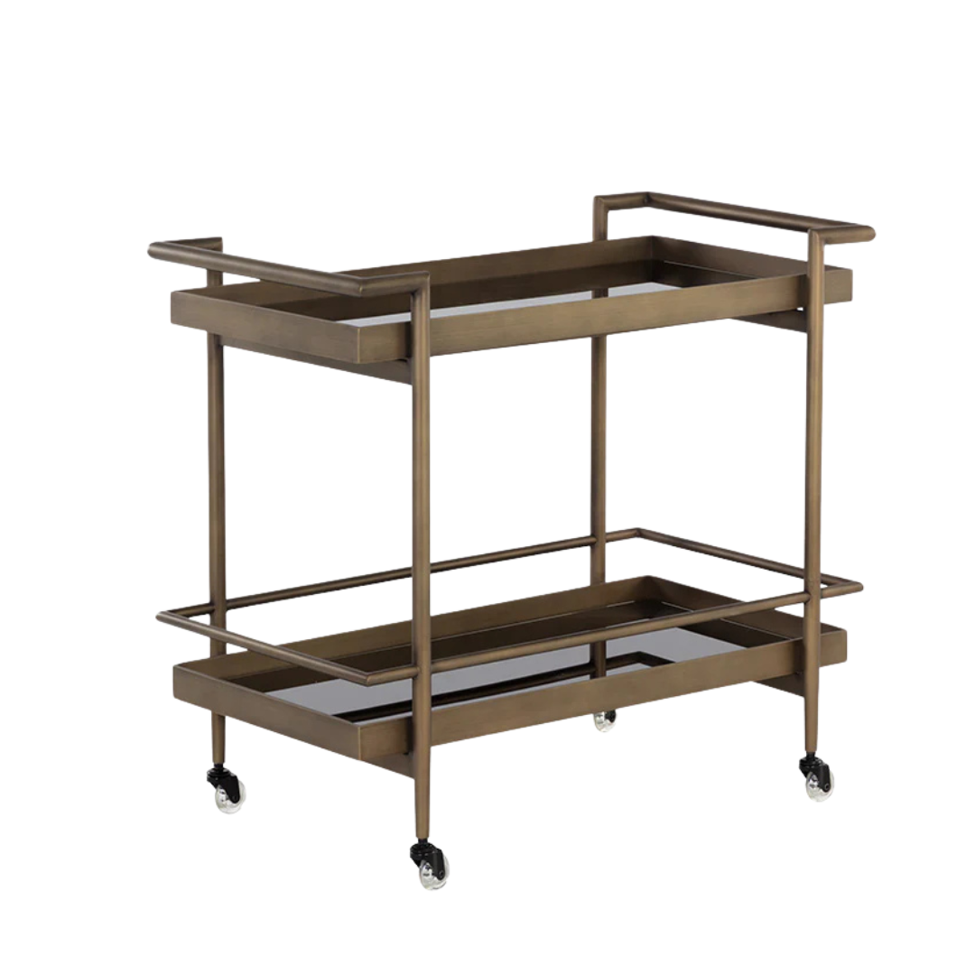 Harrington Bar Cart - Antique Brass