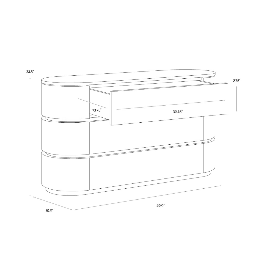Arcis Marble/Oak Wood Dresser