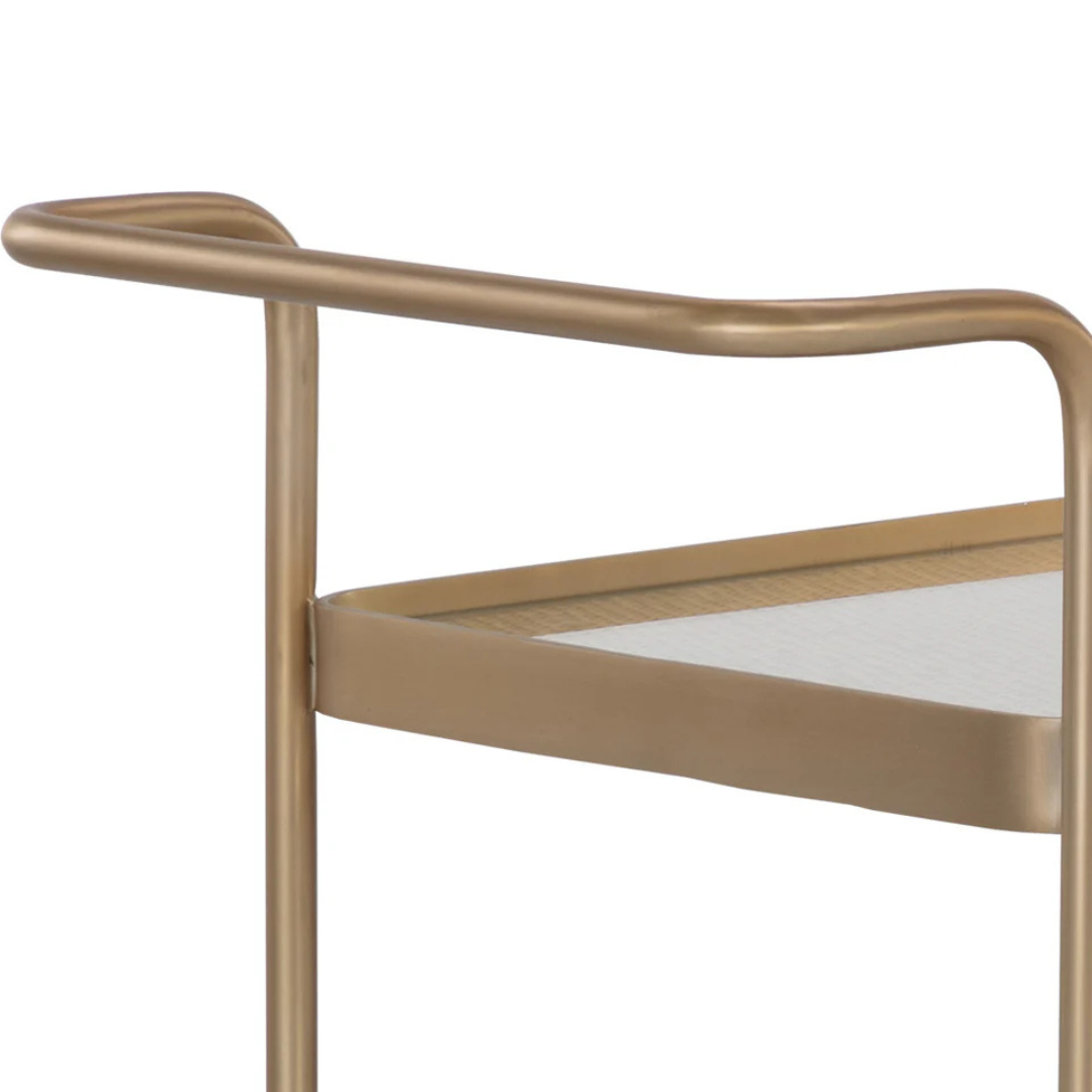 Portman Bar Cart - Gold/Rattan