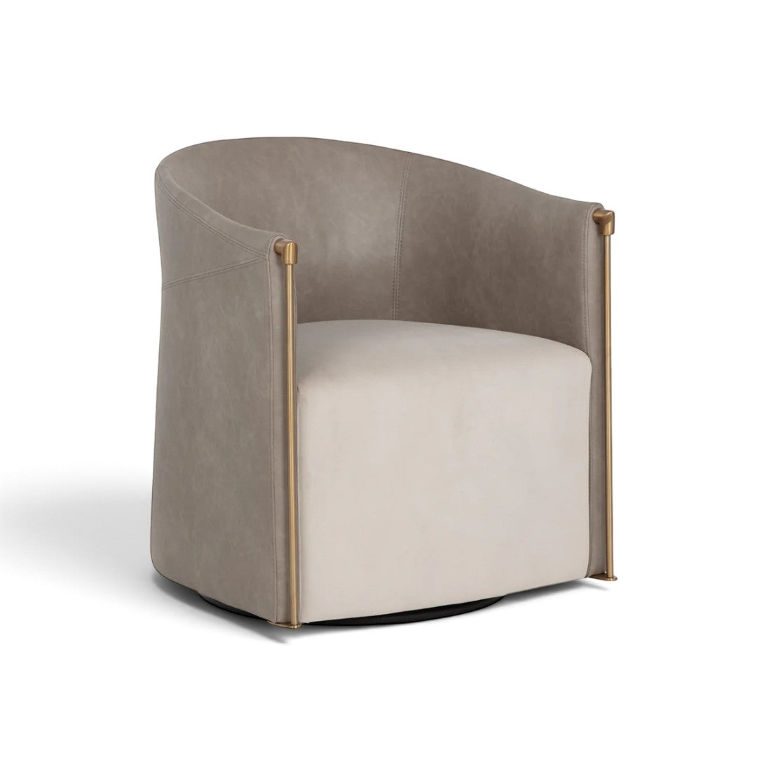 Ellington Swivel Lounge Chair - Meg Taupe/Ivanhoe Mineral