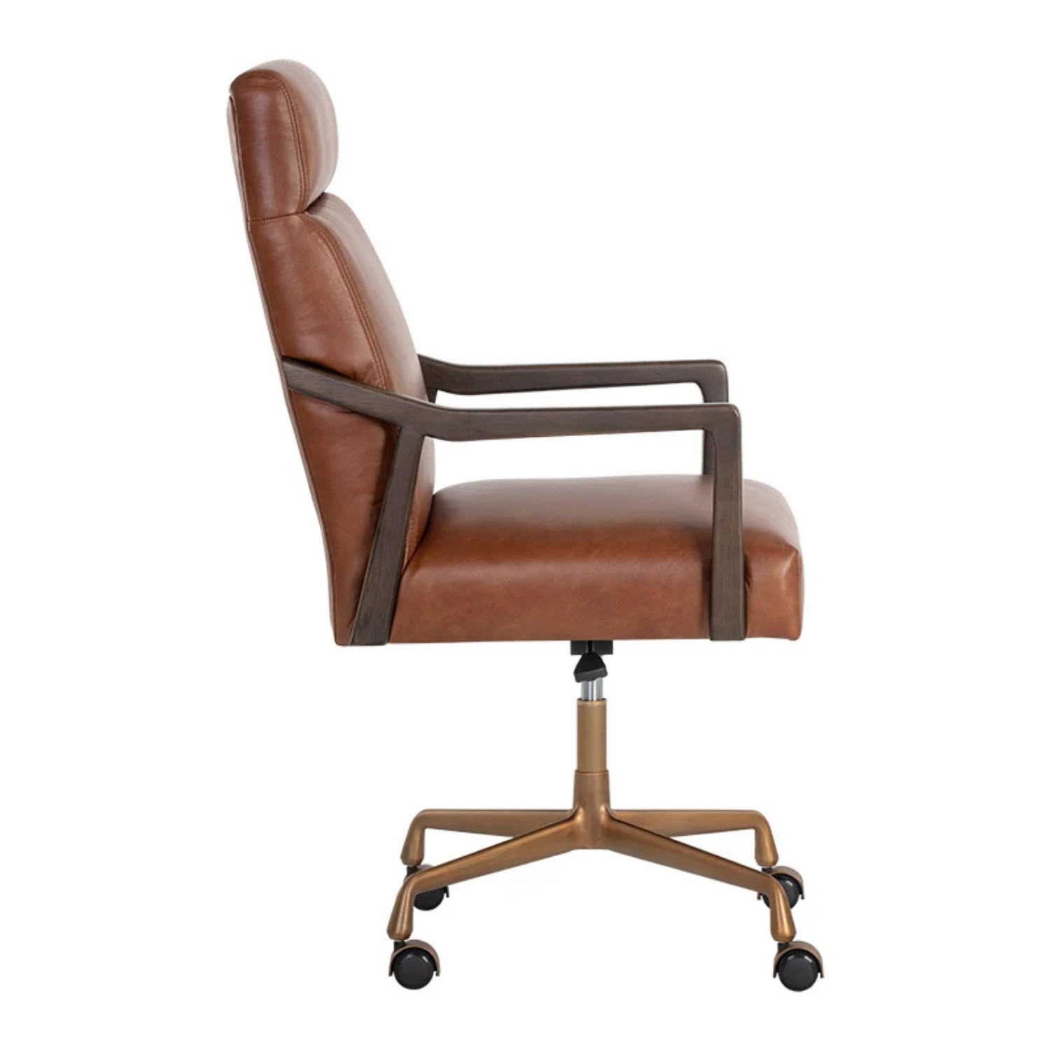 Colin Adjustable Office Chair - Tobacco Brown Leather