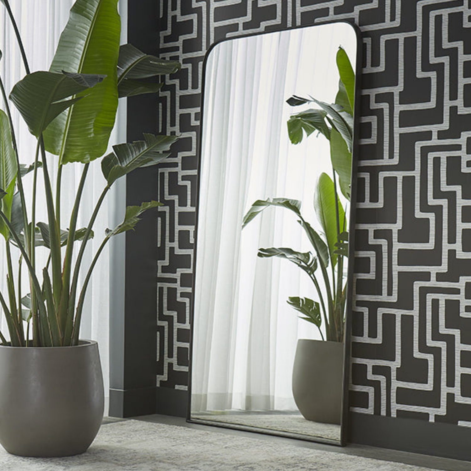 Chaplin Arch Floor Mirror - Black