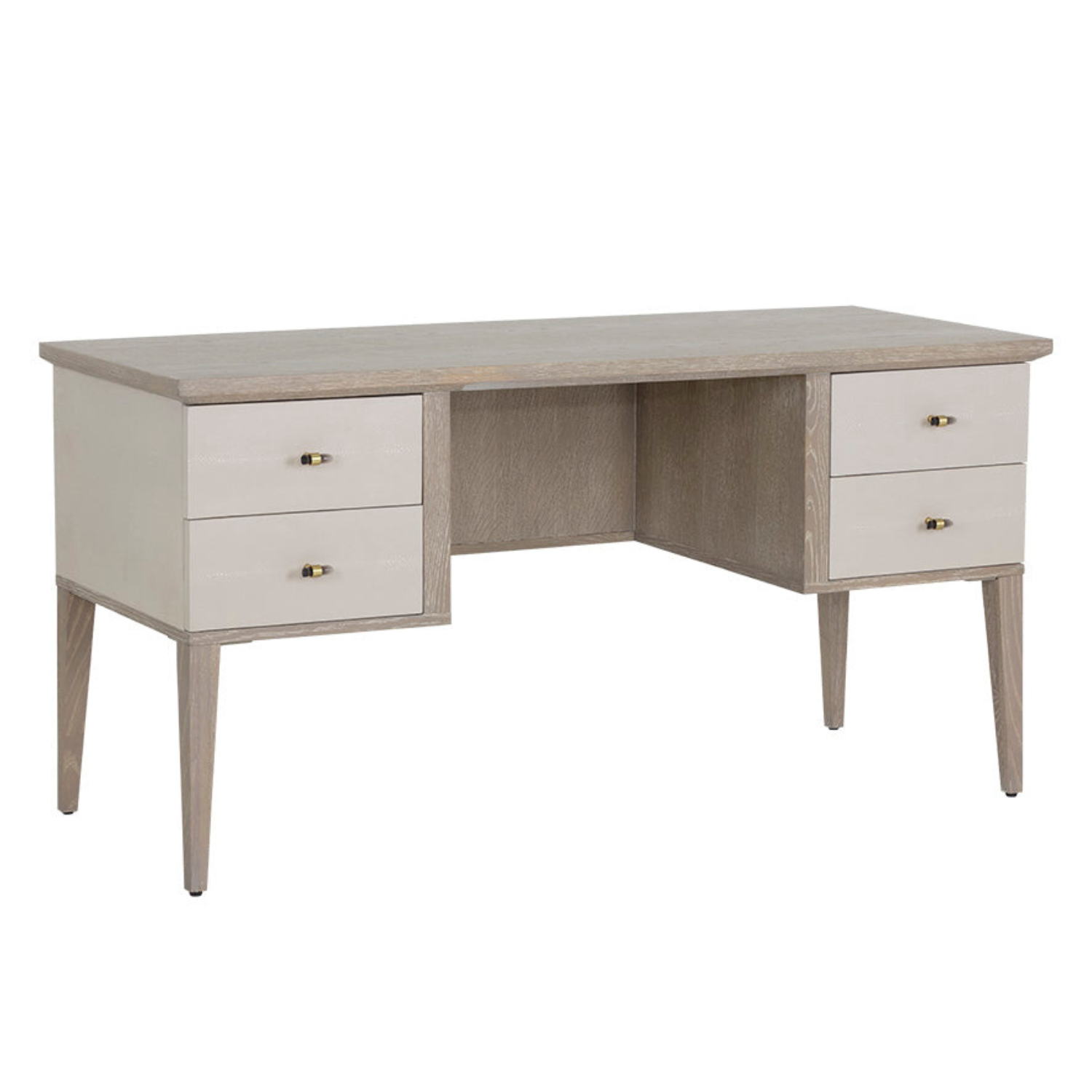 Classic Oak/Leather Desk - Cream Shagreen