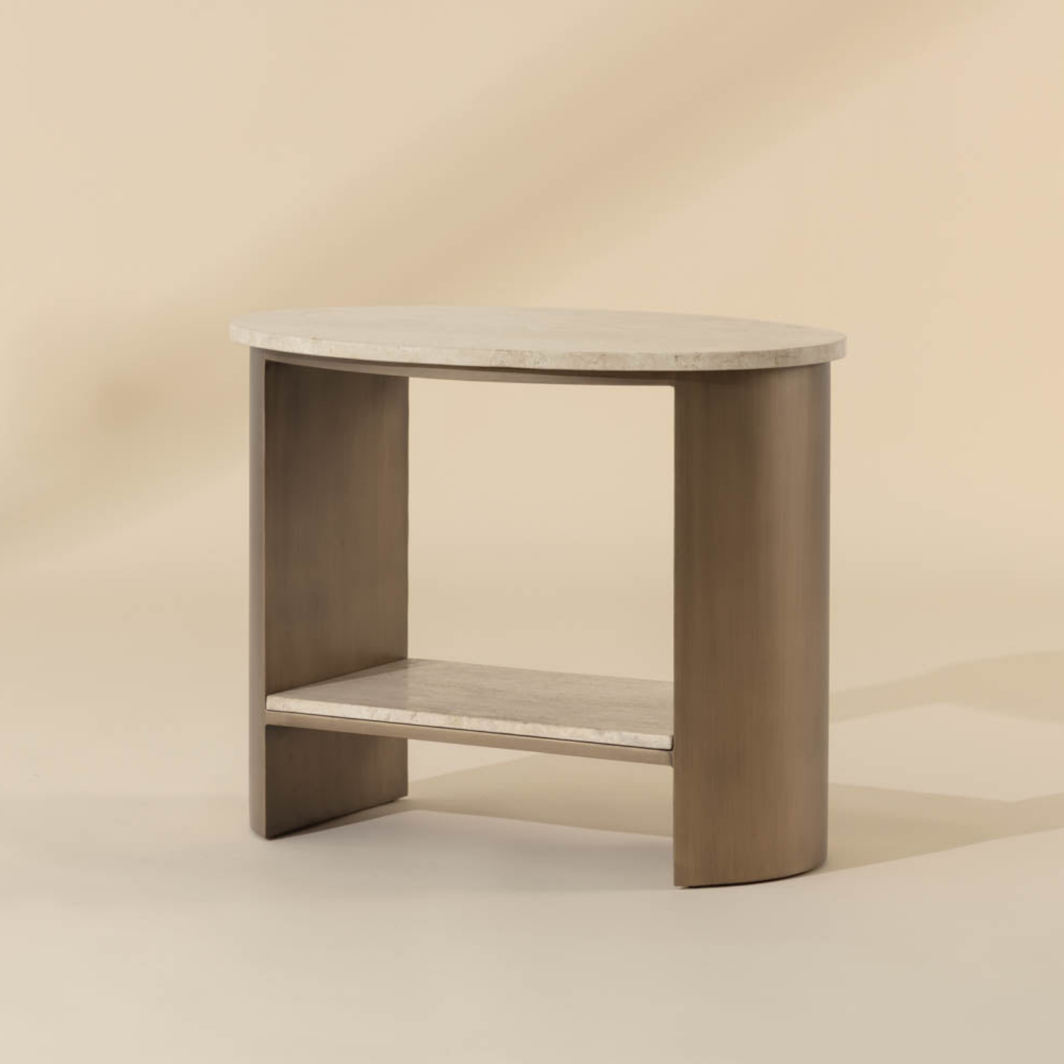 Cavern Travertine Side Table