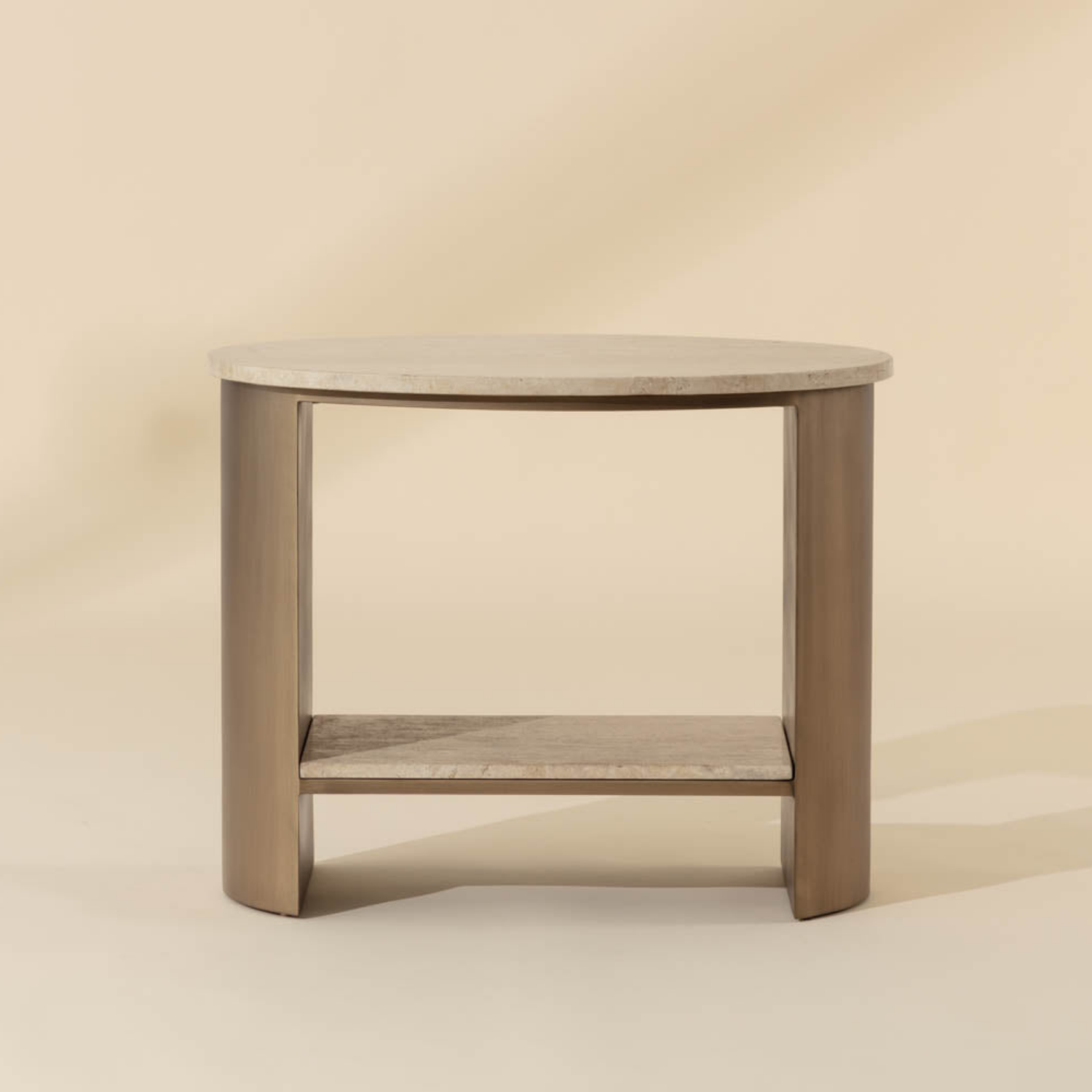 Cavern Travertine Side Table