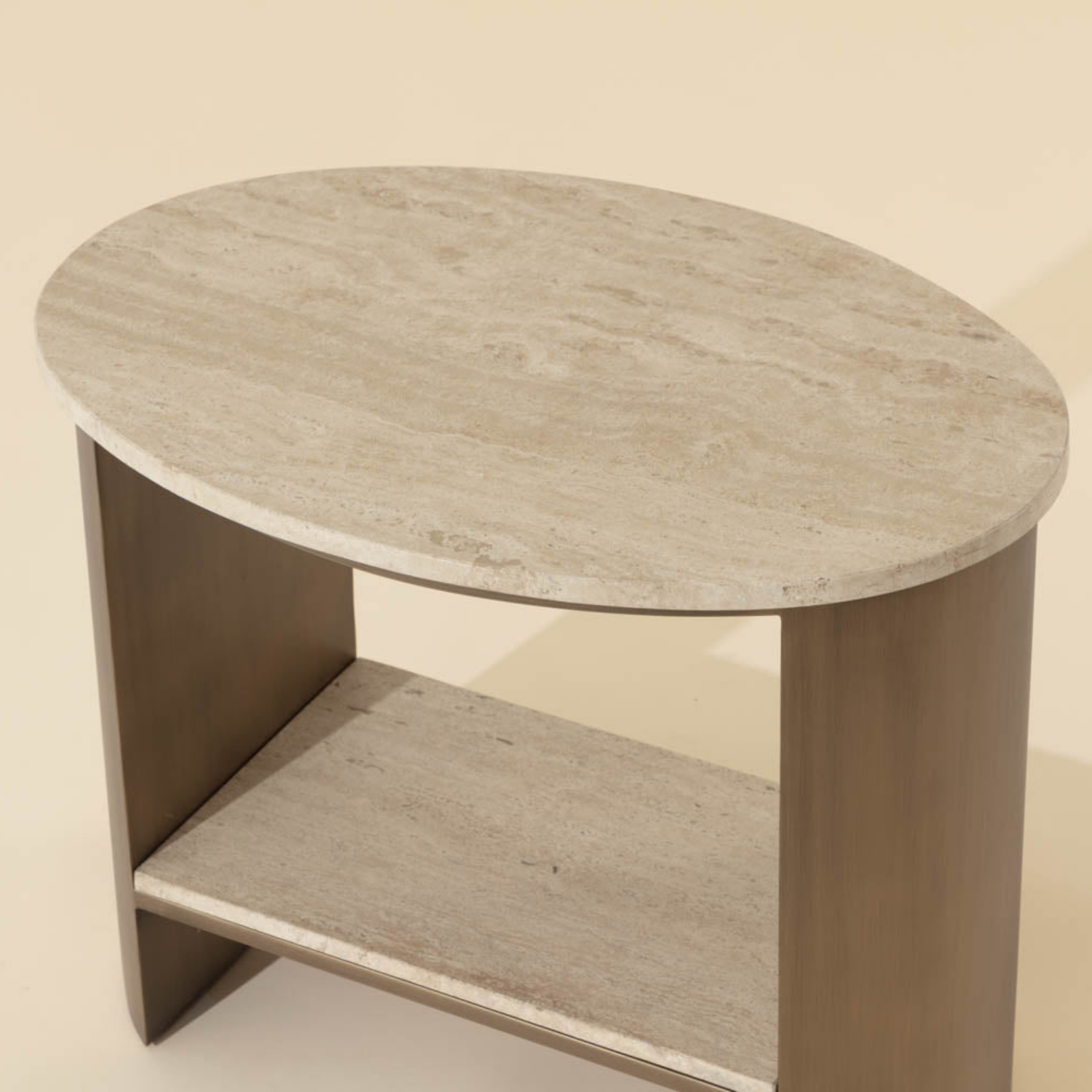 Cavern Travertine Side Table