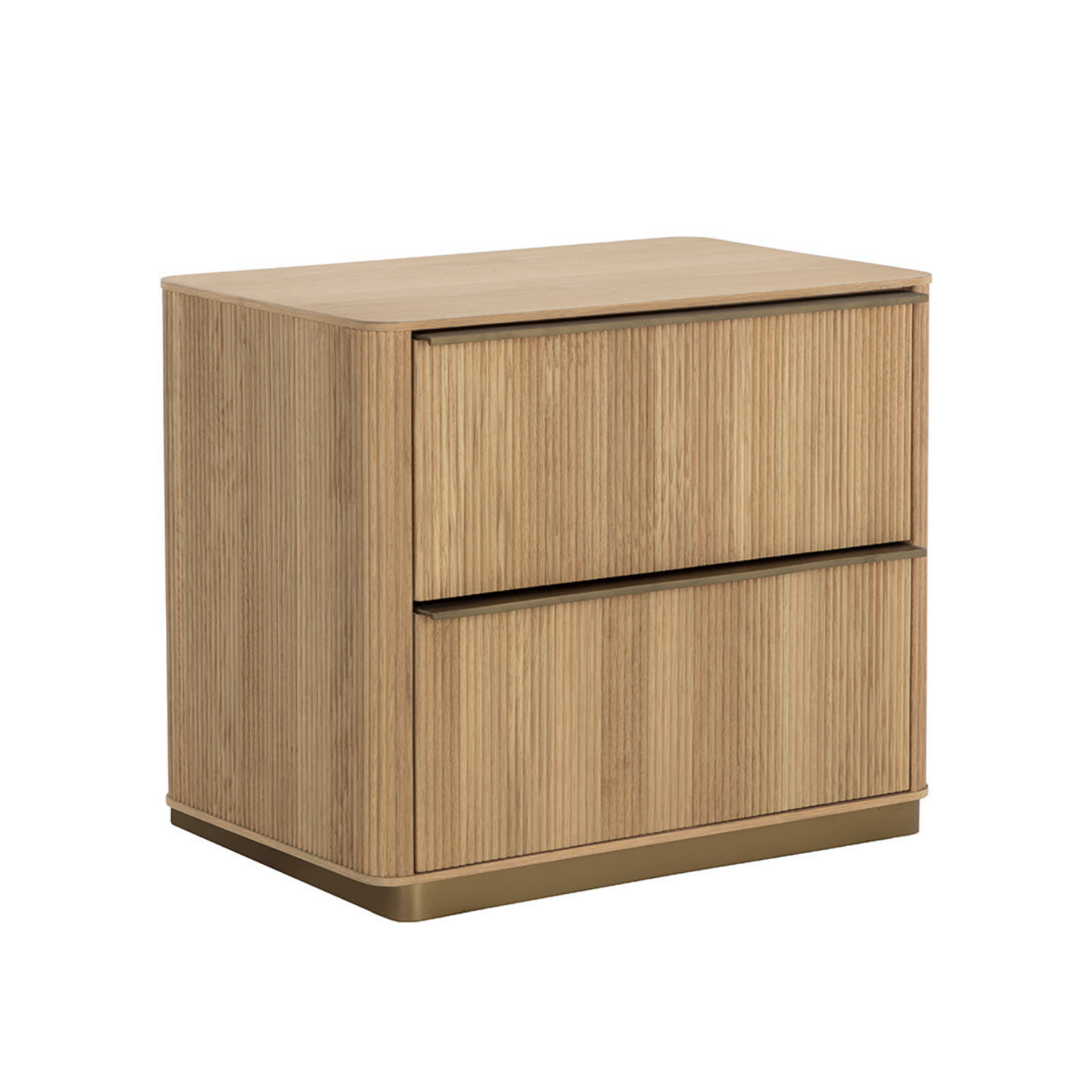 Fluted Oak Nightstand - Natural