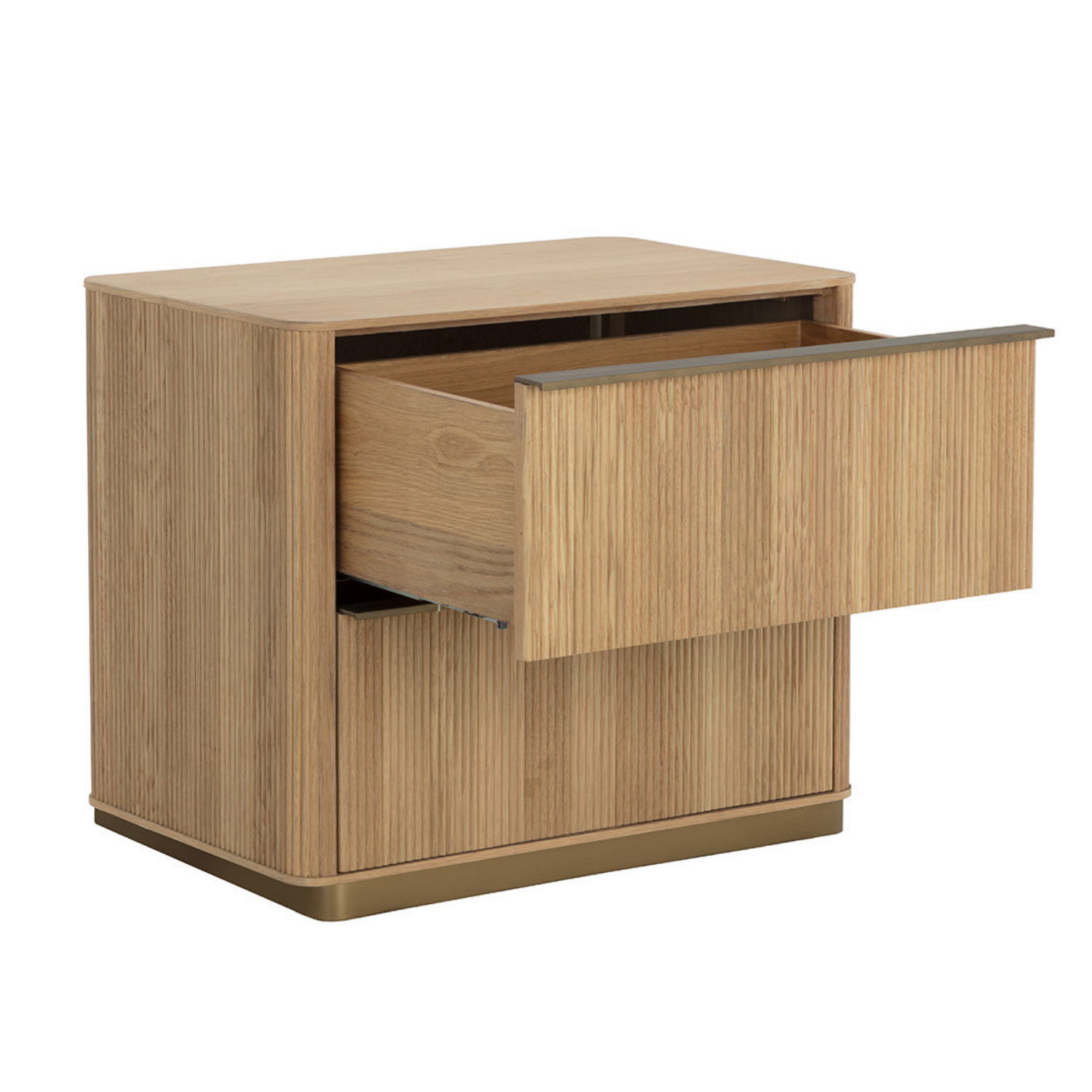 Fluted Oak Nightstand - Natural