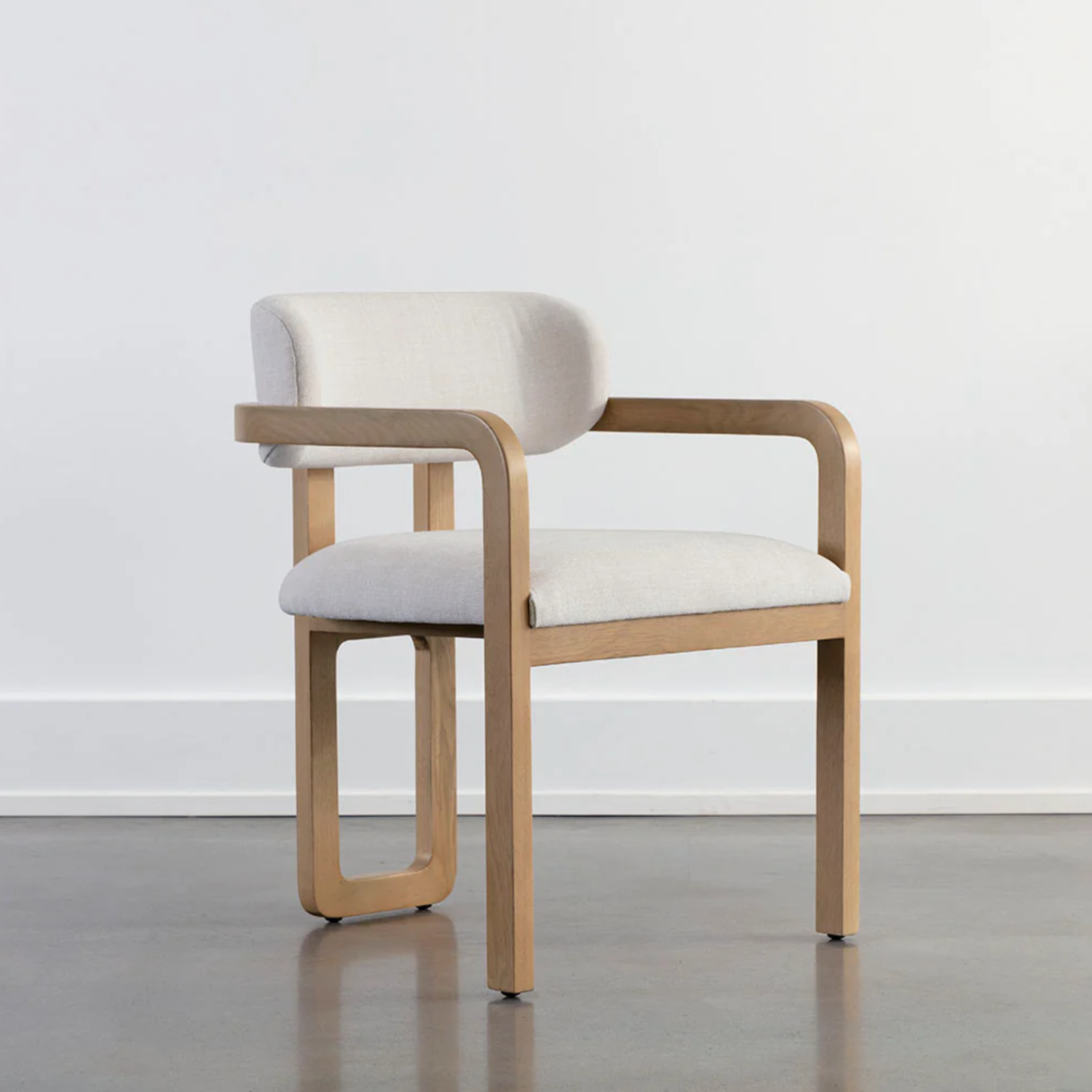 Statuette Ivory Tweed Indoor Dining Arm Chair