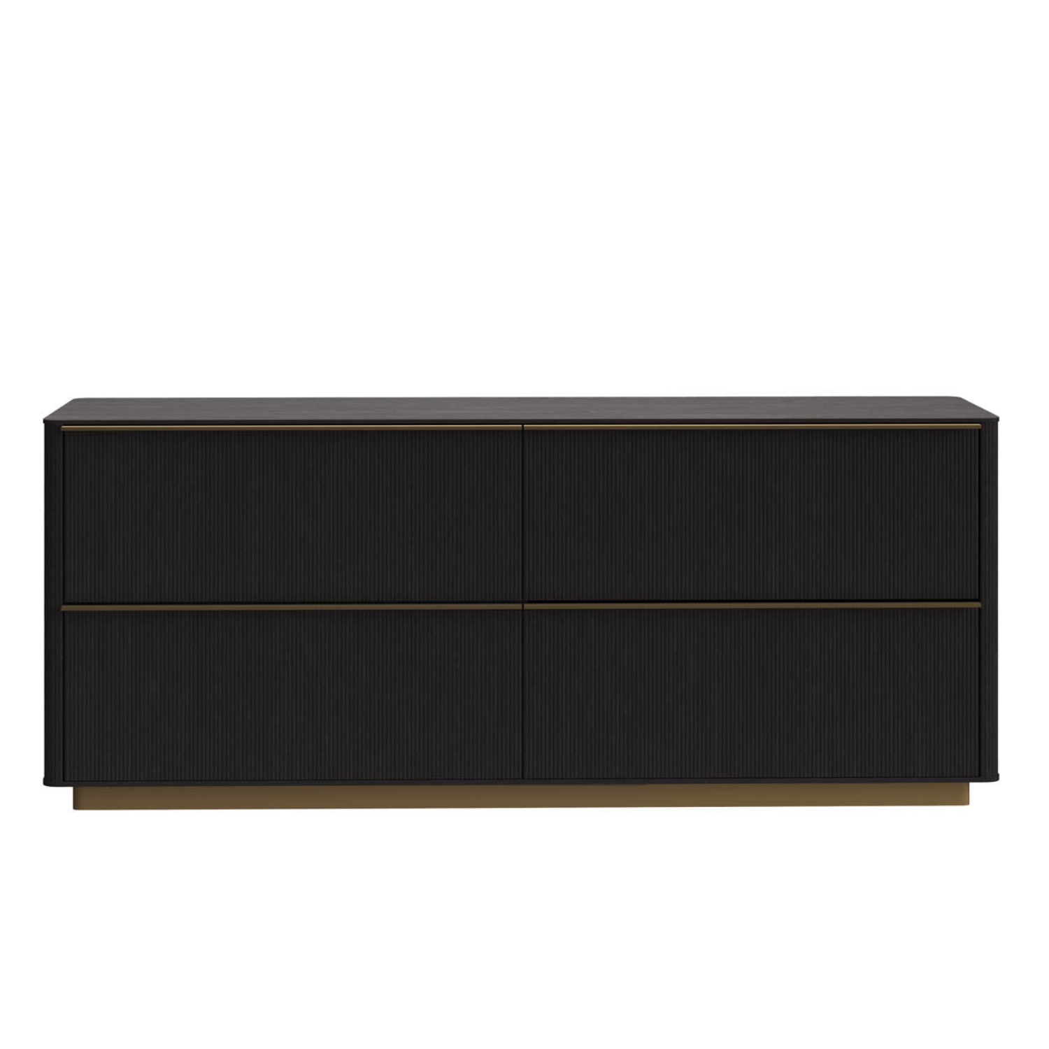 Fluted Oak Dresser - Charcoal