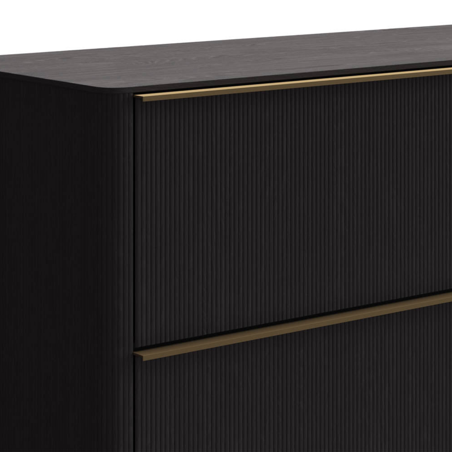 Fluted Oak Dresser - Charcoal