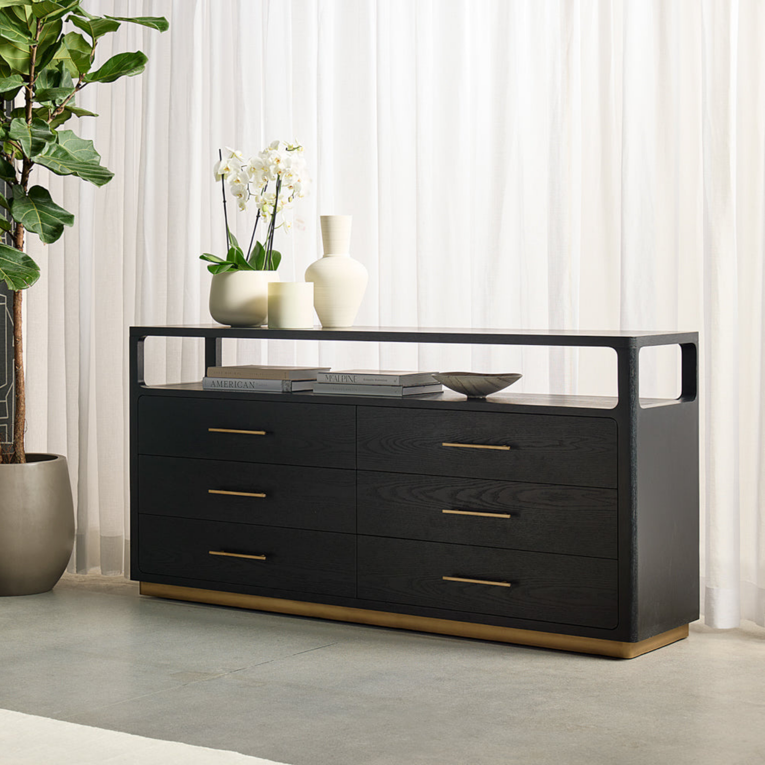 Expo Oak Dresser - Black