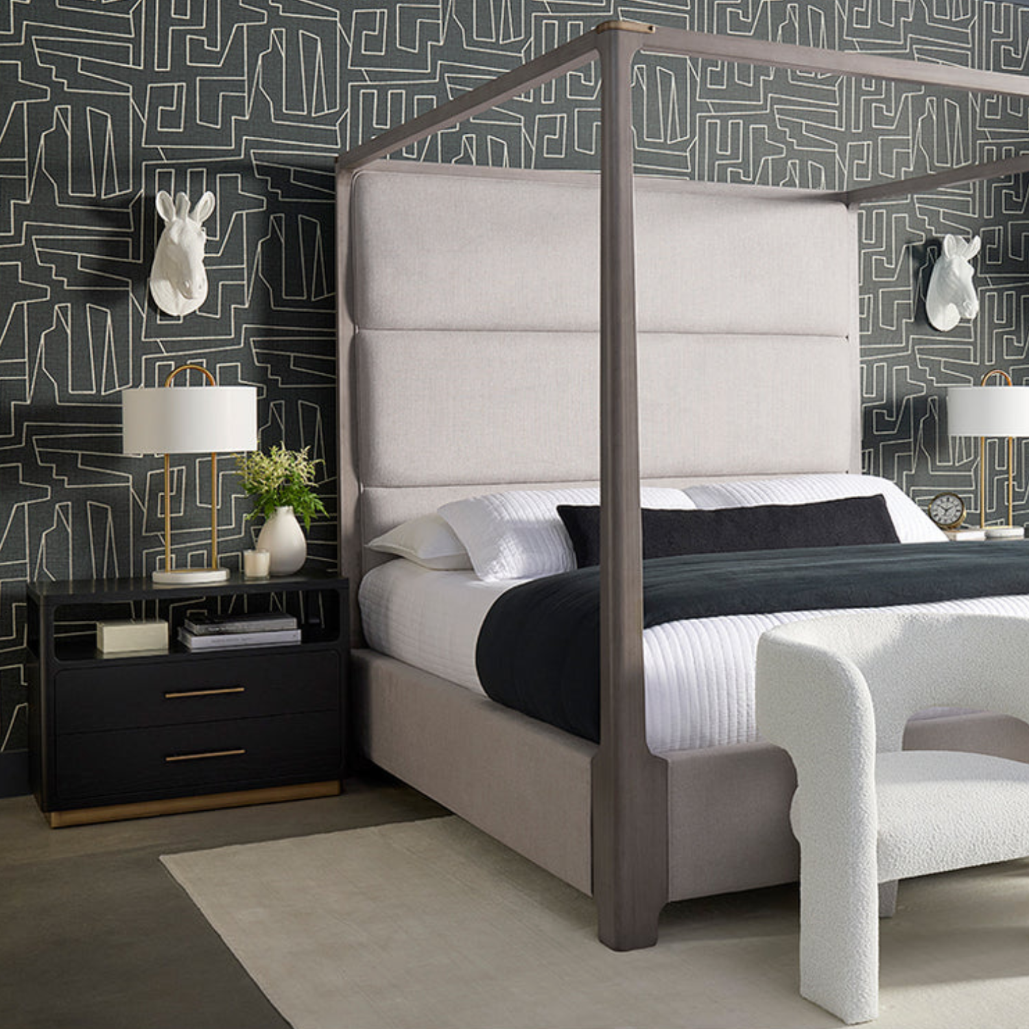 Expo Oak Nightstand - Black