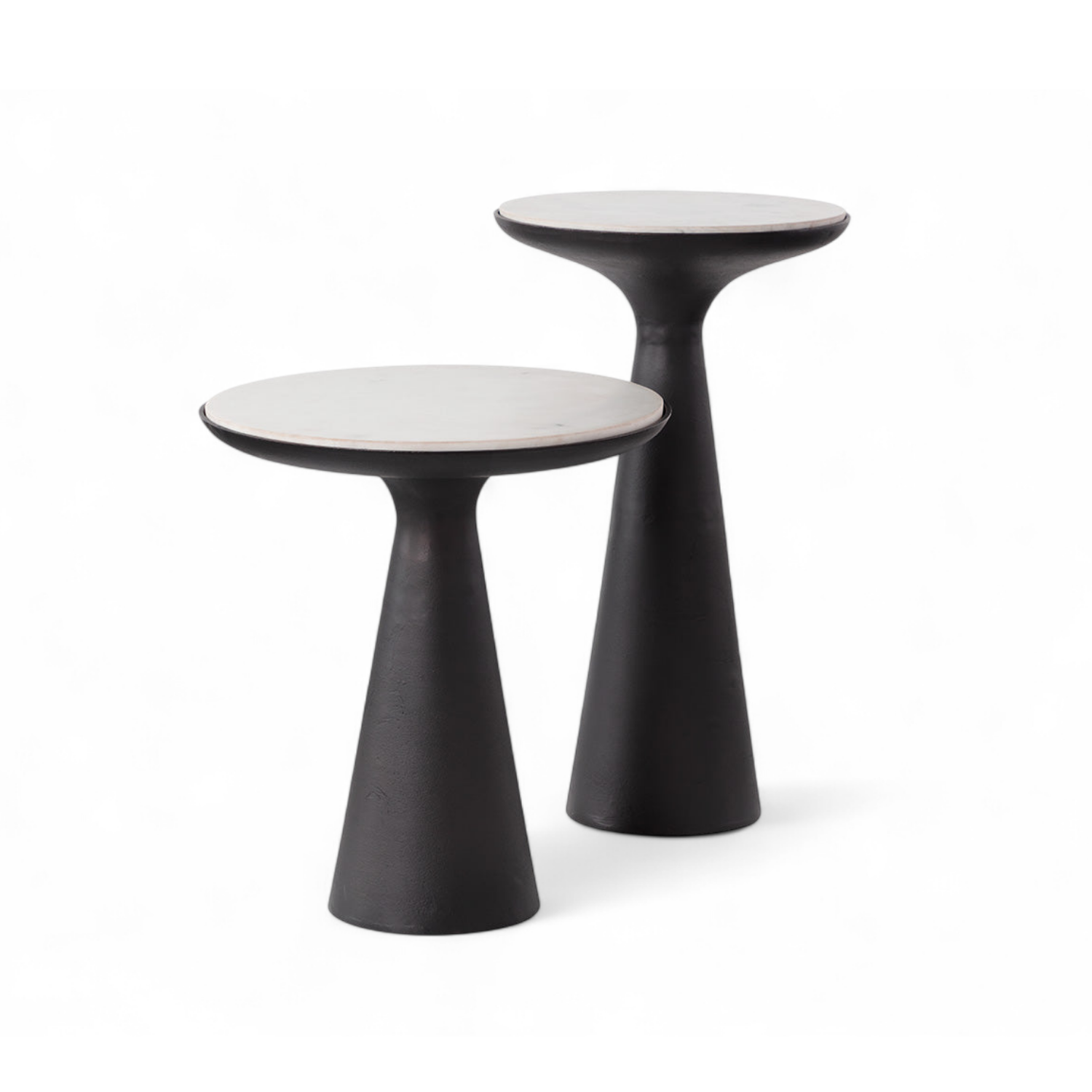 Twin Peaks Bronze Marble Nesting Tables (Set of 2)