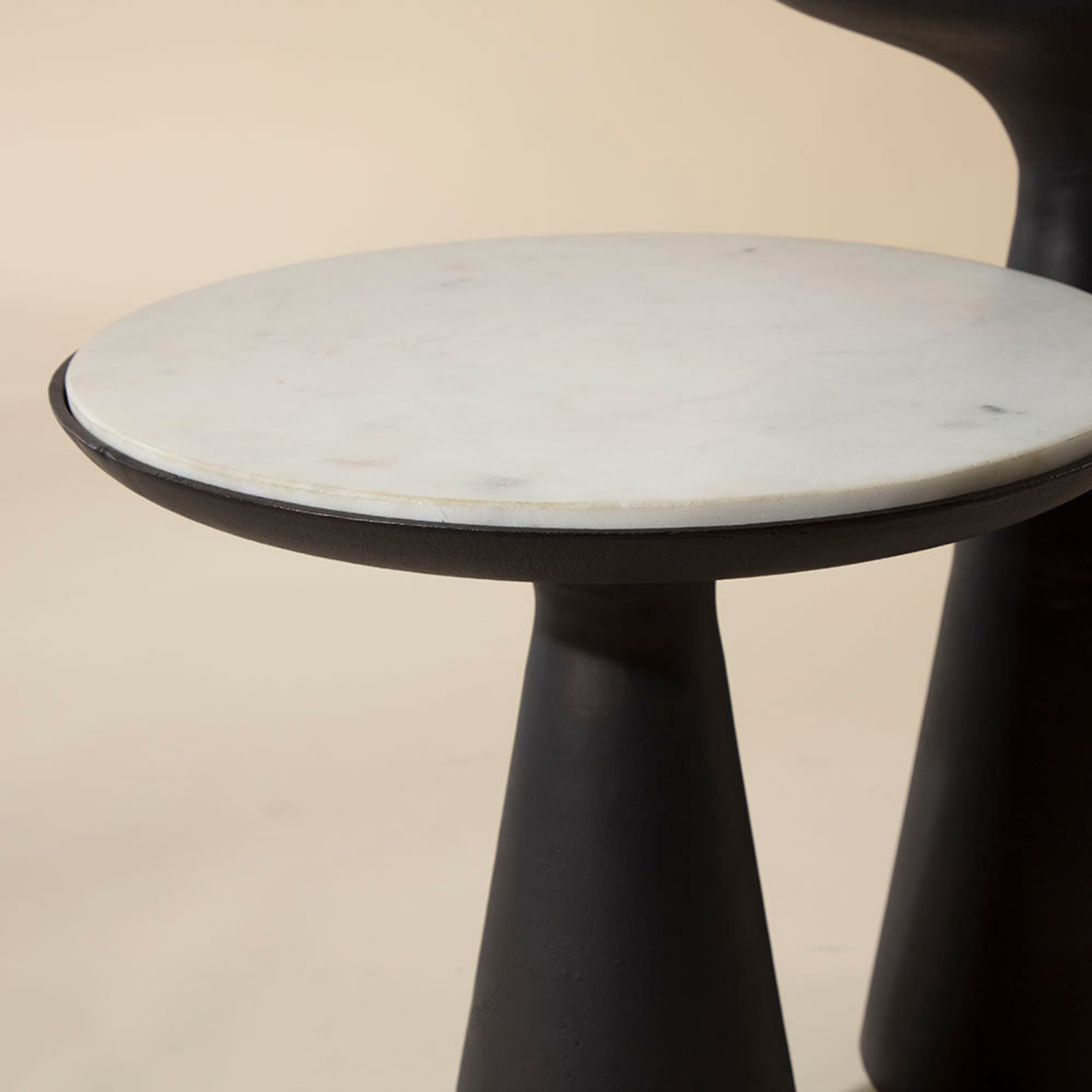 Twin Peaks Bronze Marble Nesting Tables (Set of 2)