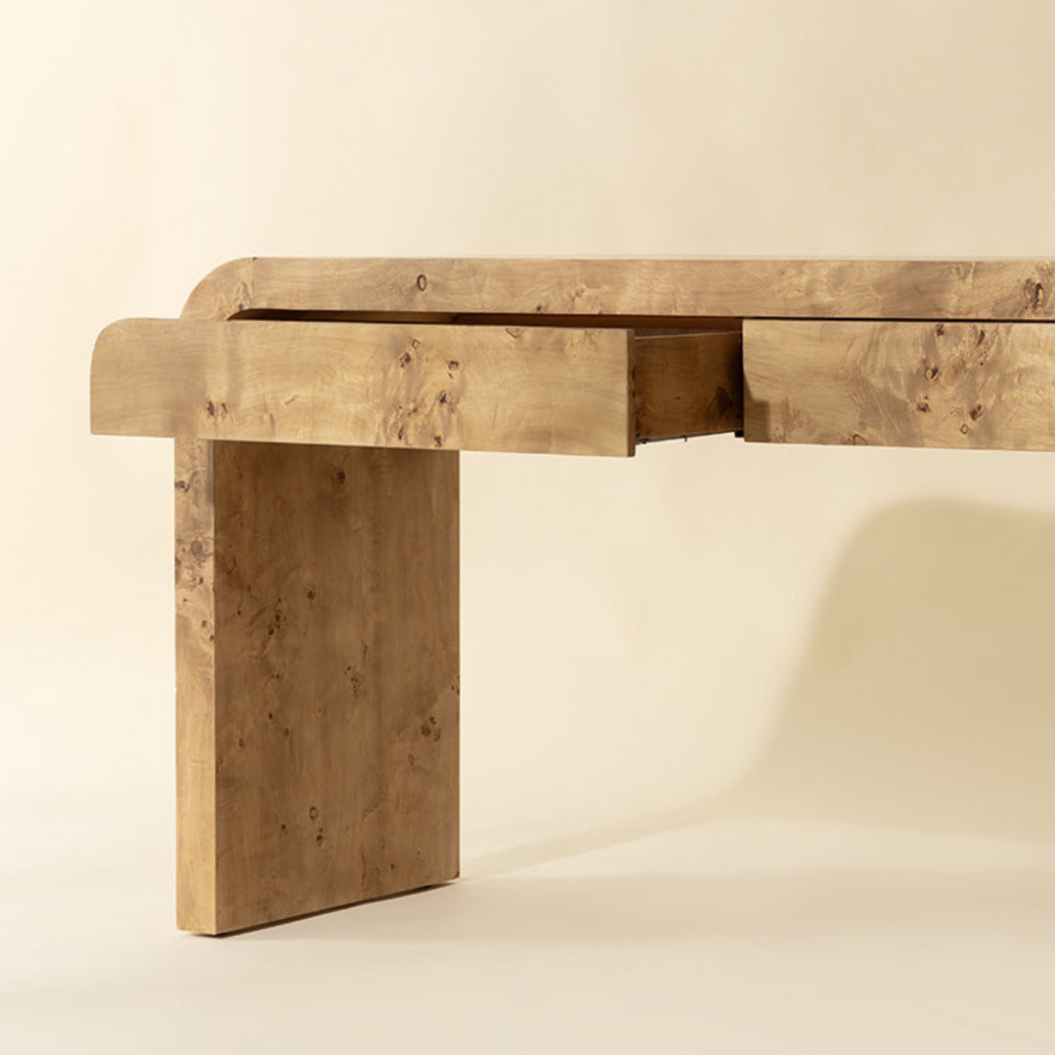 Burl Wood Console Table