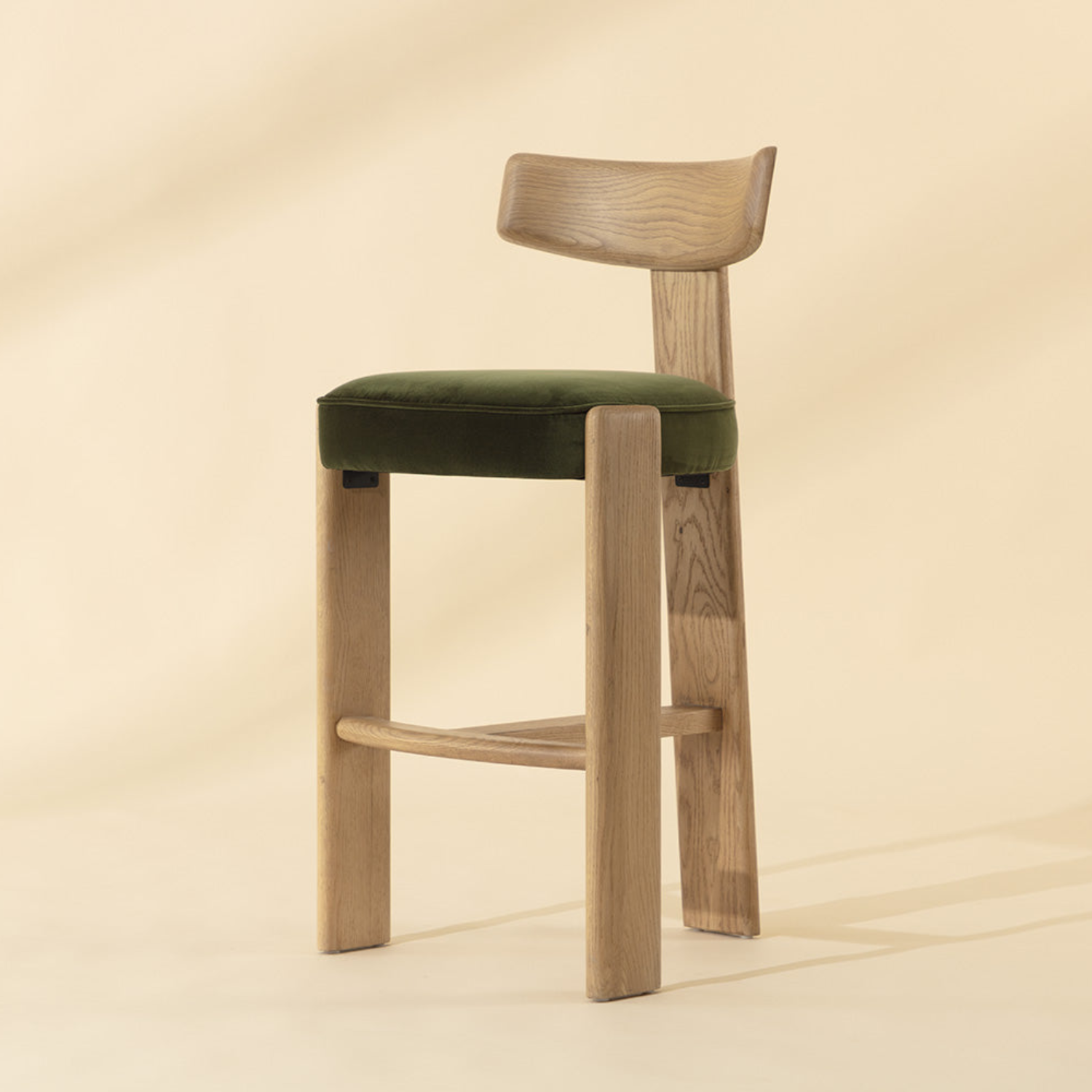 Soren Wood Barstool - Rustic Oak