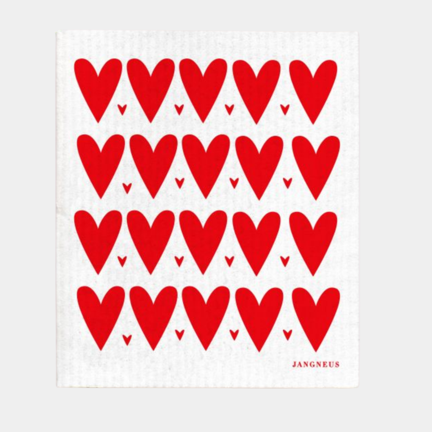 Rosy Red Hearts Swedish Dishcloth
