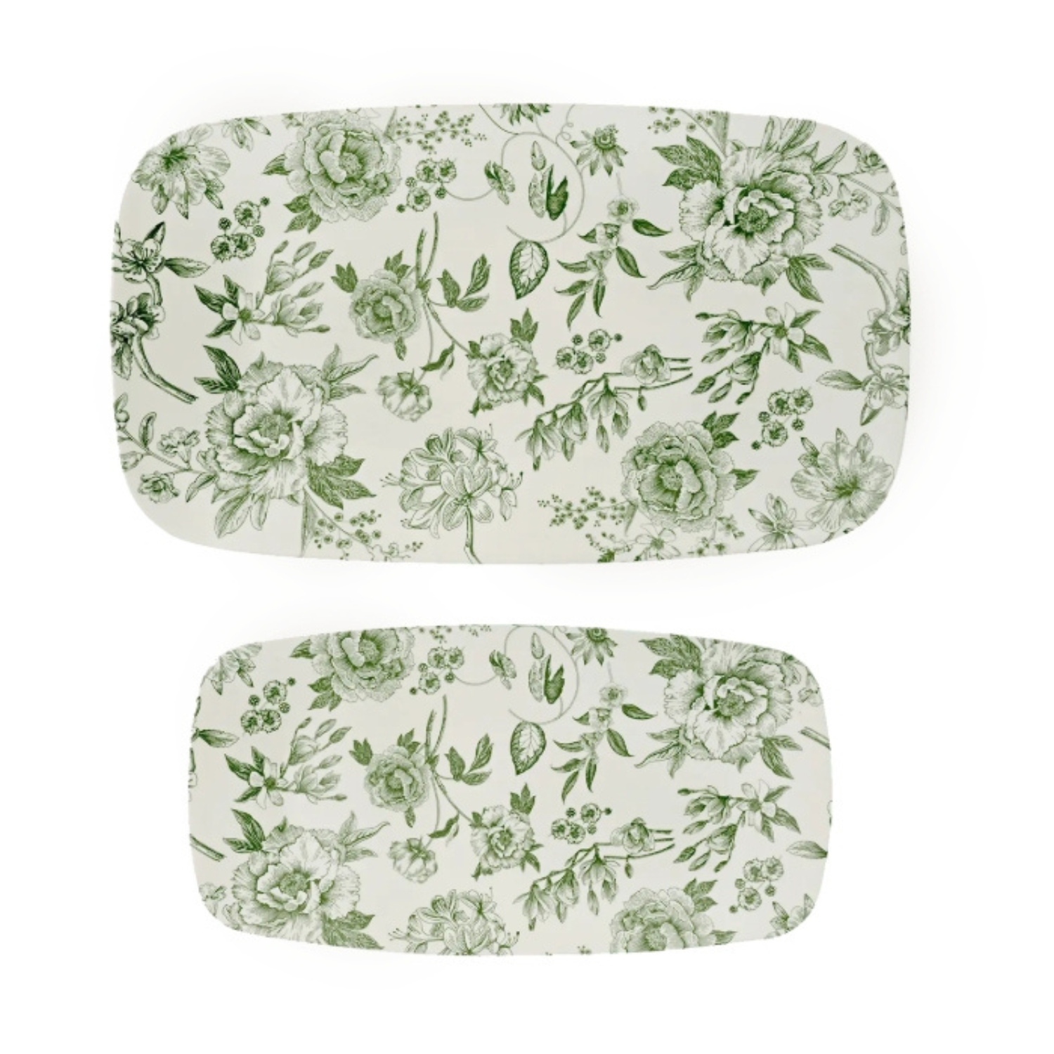 Botanical Bloom Melamine Serving Tray (Set of 2)