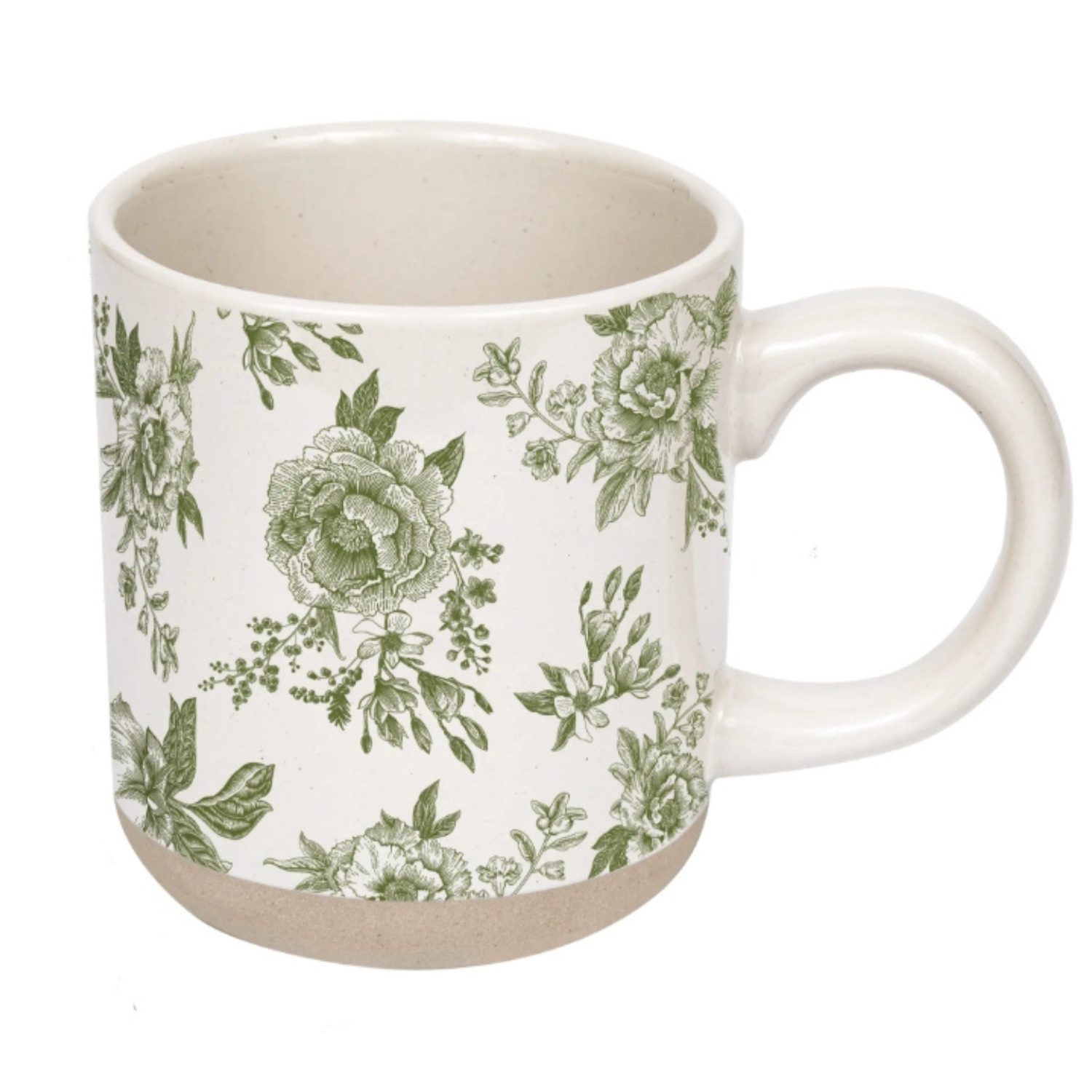 Green Botanical Bloom Stoneware Mug
