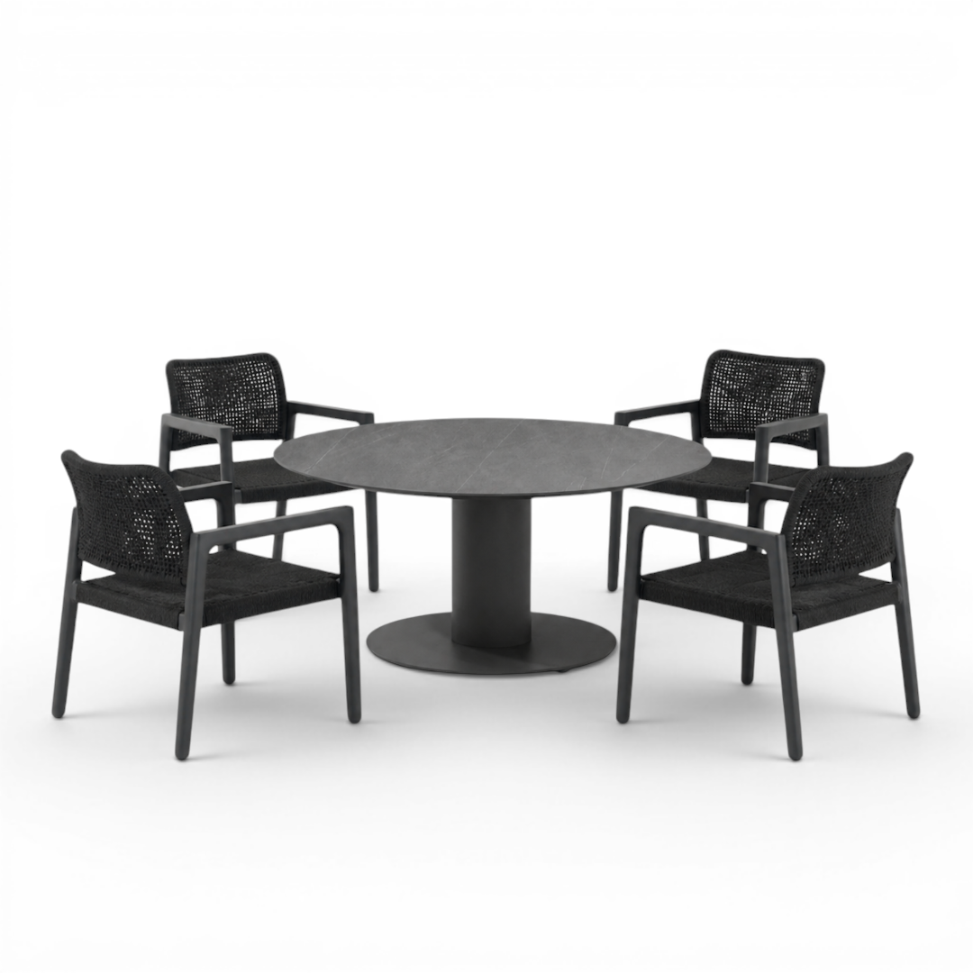 Simcoe-Granby Dining Chat Set - Charcoal