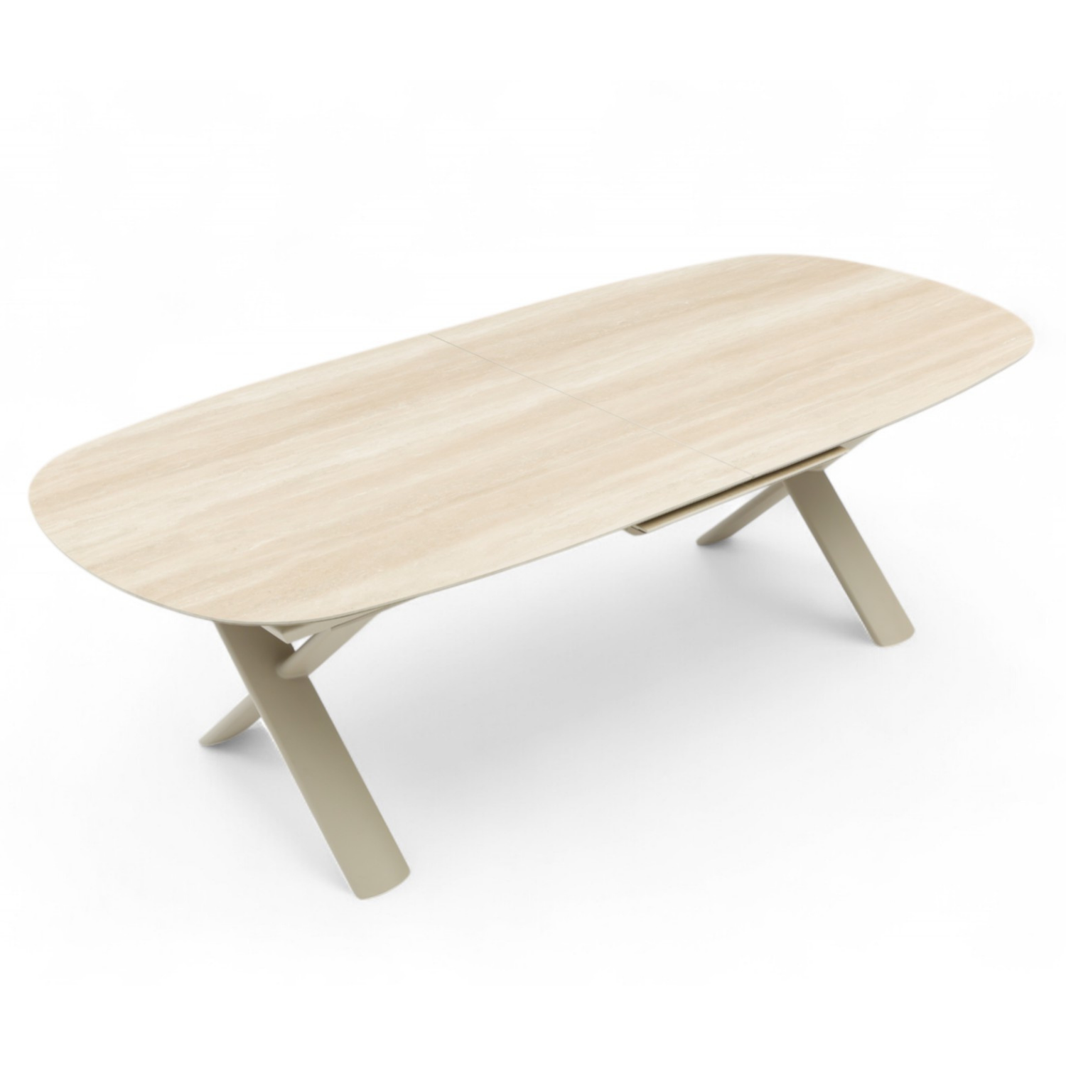 Simcoe Ceramic 98/122" Extension Dining Table - Beige